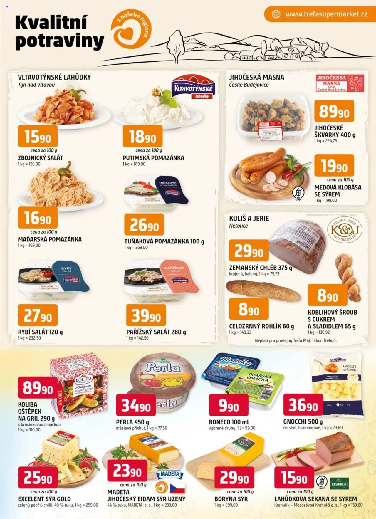 Trefa leták od 20.08.2025 | Strana: 5 | Produkty: Salát, Klobása, Pomazánka, Potraviny