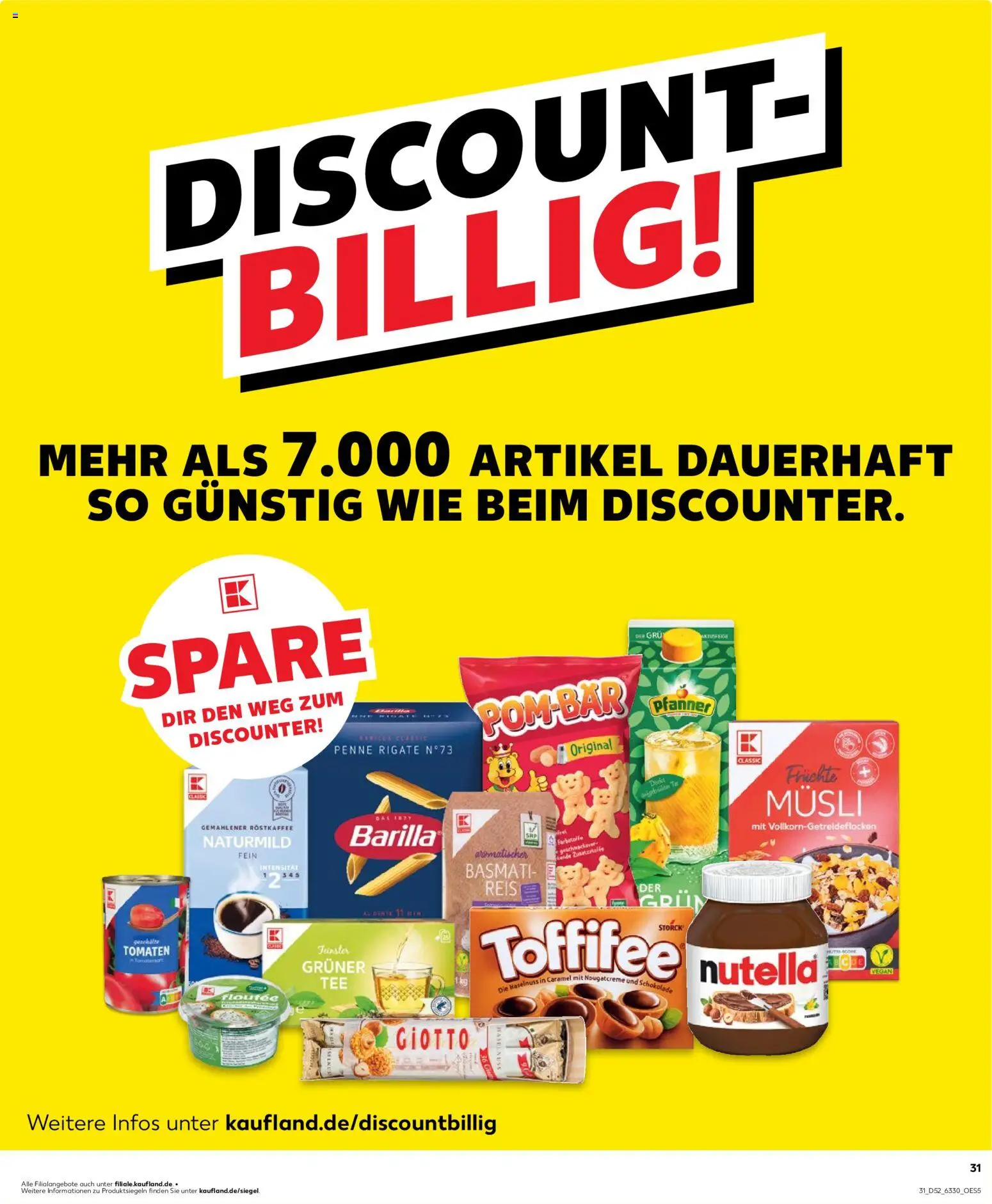 Kaufland prospekt Kiel	 – gültig ab 27.12.2025 | Seite: 31 | Produkte: Musli, Nutella, Toffifee, Reis