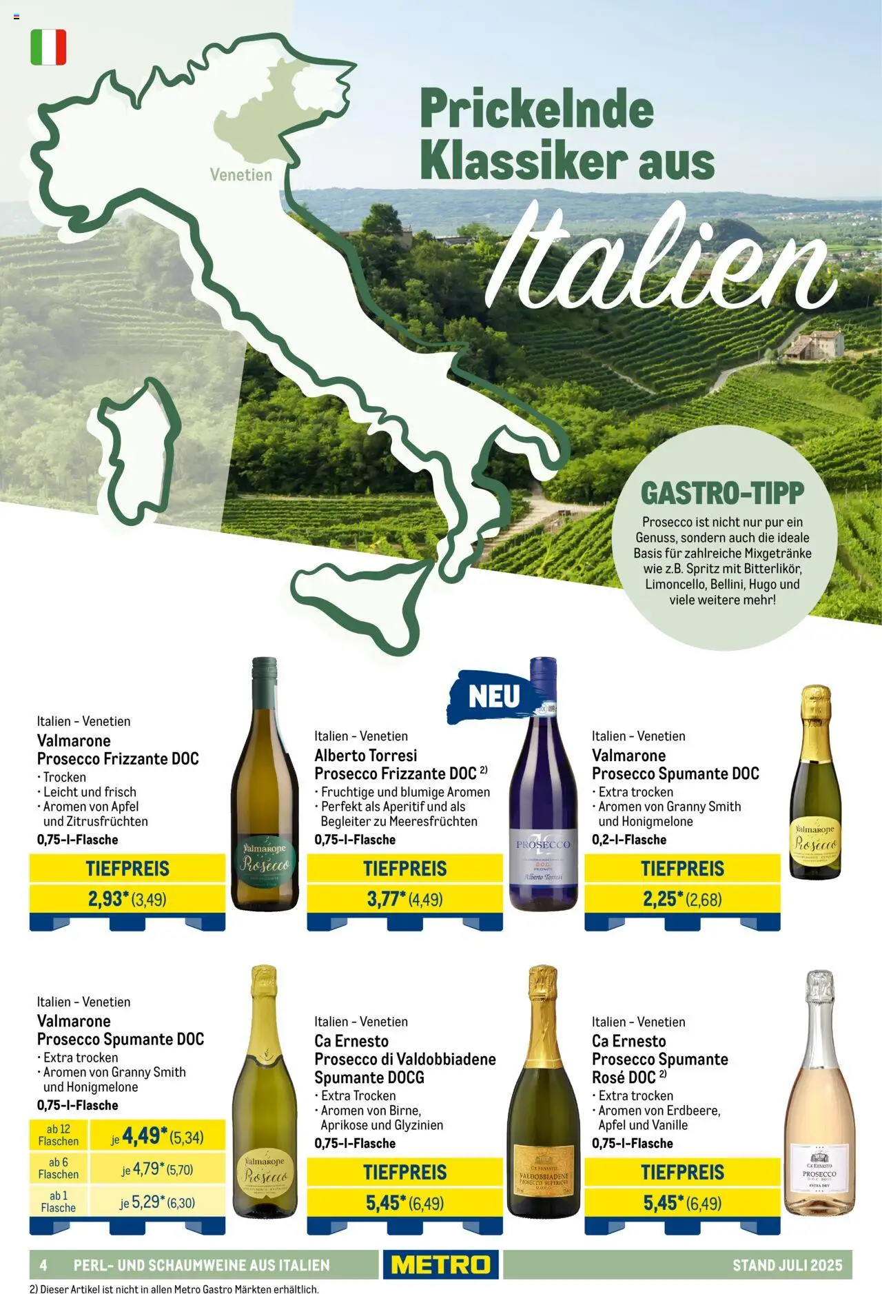 Metro - Hauswein Katalog - gültig ab dem 01.07.2025 | Seite: 4 | Produkte: Äpfel, Honigmelone, Prosecco, Hugo