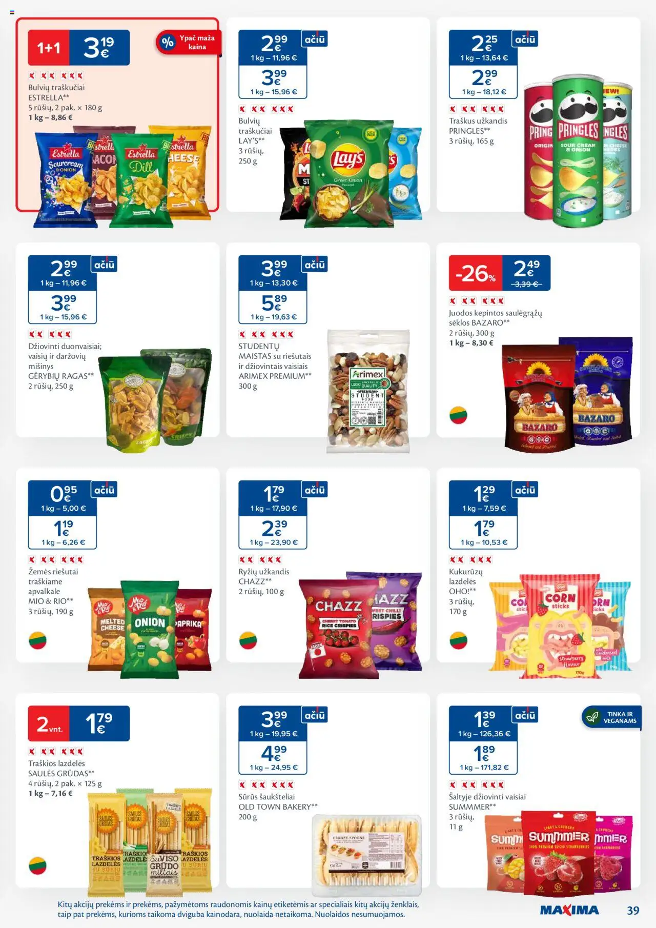 MAXIMA leidinys│galioja nuo 19.08.2025 | Puslapis: 39 | Prekių: Riešutai, Paprika, Sėklos, Traškučiai