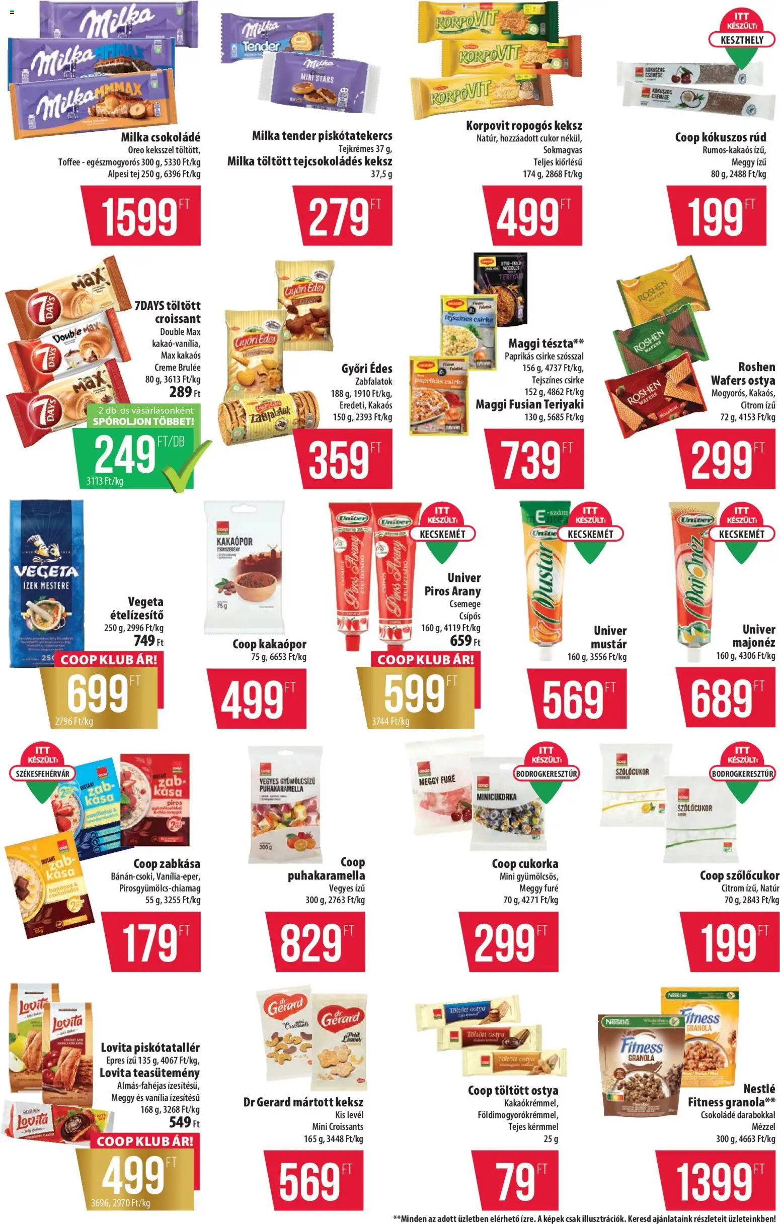 COOP akciós ujság - amely érvényes a következő dátumtól: 09.04.2026 | Oldal: 7 | Termékek: Szőlőcukor, Tej, Csokoládé, Keksz