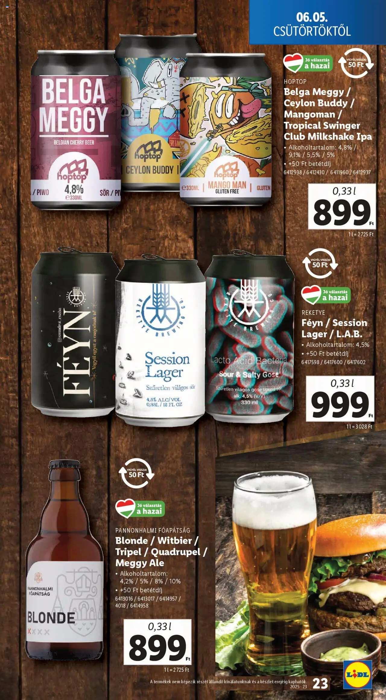 Lidl akciós ujság - amely érvényes a következő dátumtól: 05.06.2025 | Oldal: 23 | Termékek: Meggy, Sör, Mangó