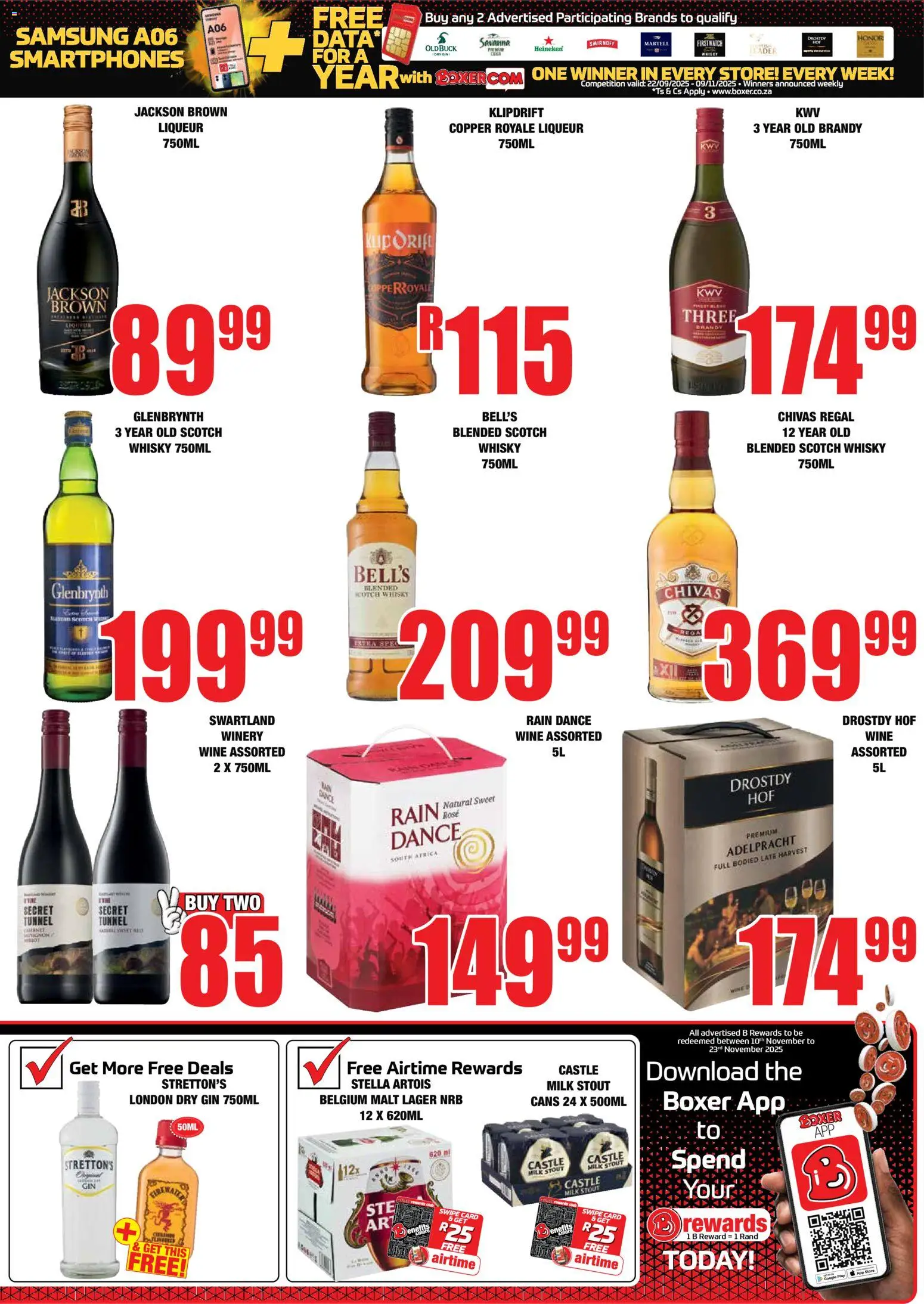 New Boxer catalogue – valid from 23.10.2025 | Page: 3 | Products: Brandy, Milk, Wine, Gin