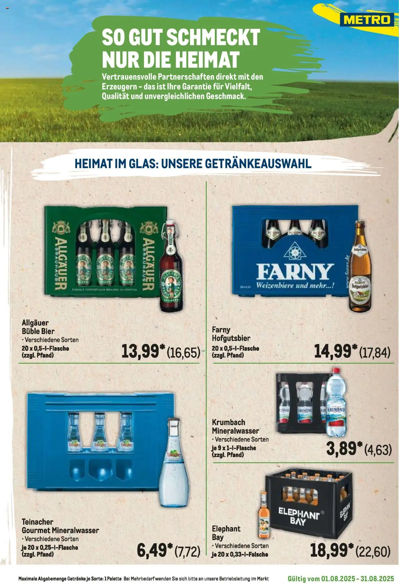 Metro Regionaler Flyer - gültig ab dem 01.08.2025 | Seite: 105 | Produkte: Bier, Mineralwasser