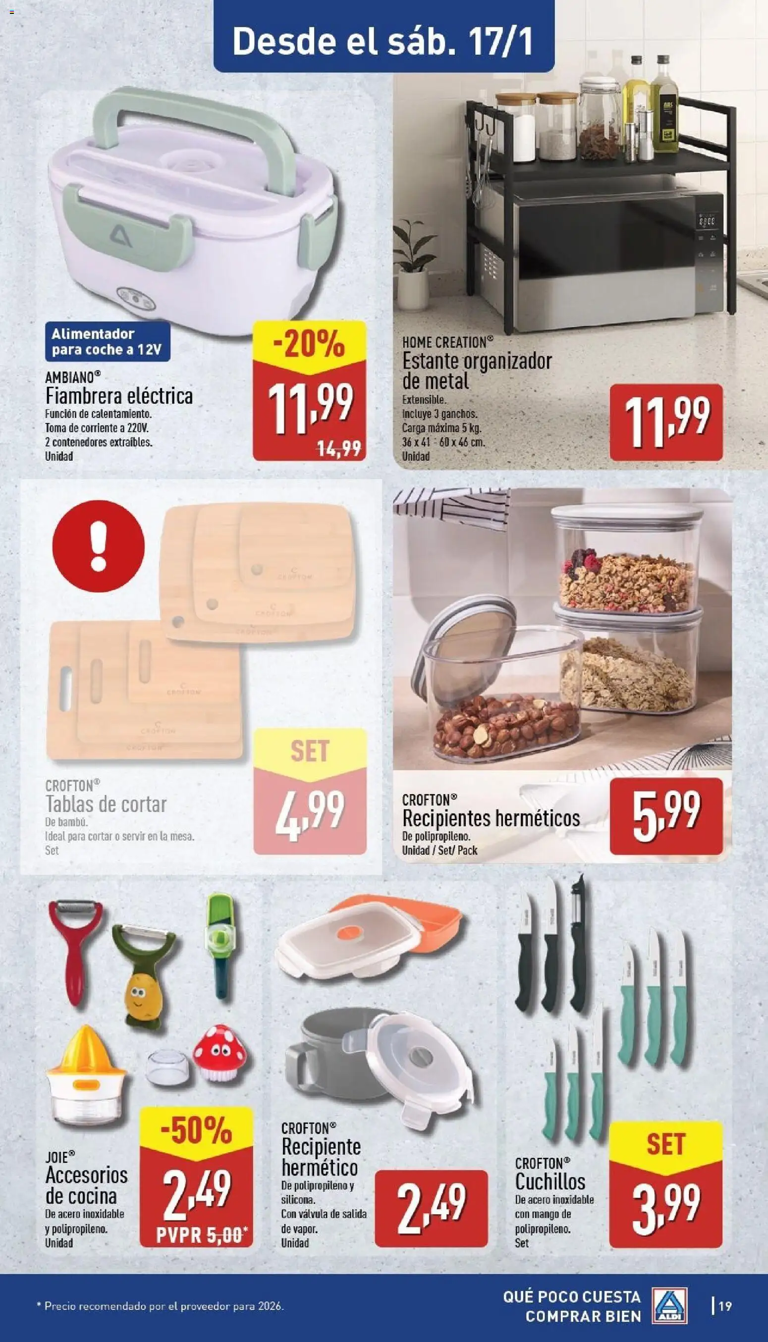 Aldi folleto Península │ válido desde el 12.01.2026 | Página: 19 | Productos: Fiambrera, Organizador, Cocina, Estante