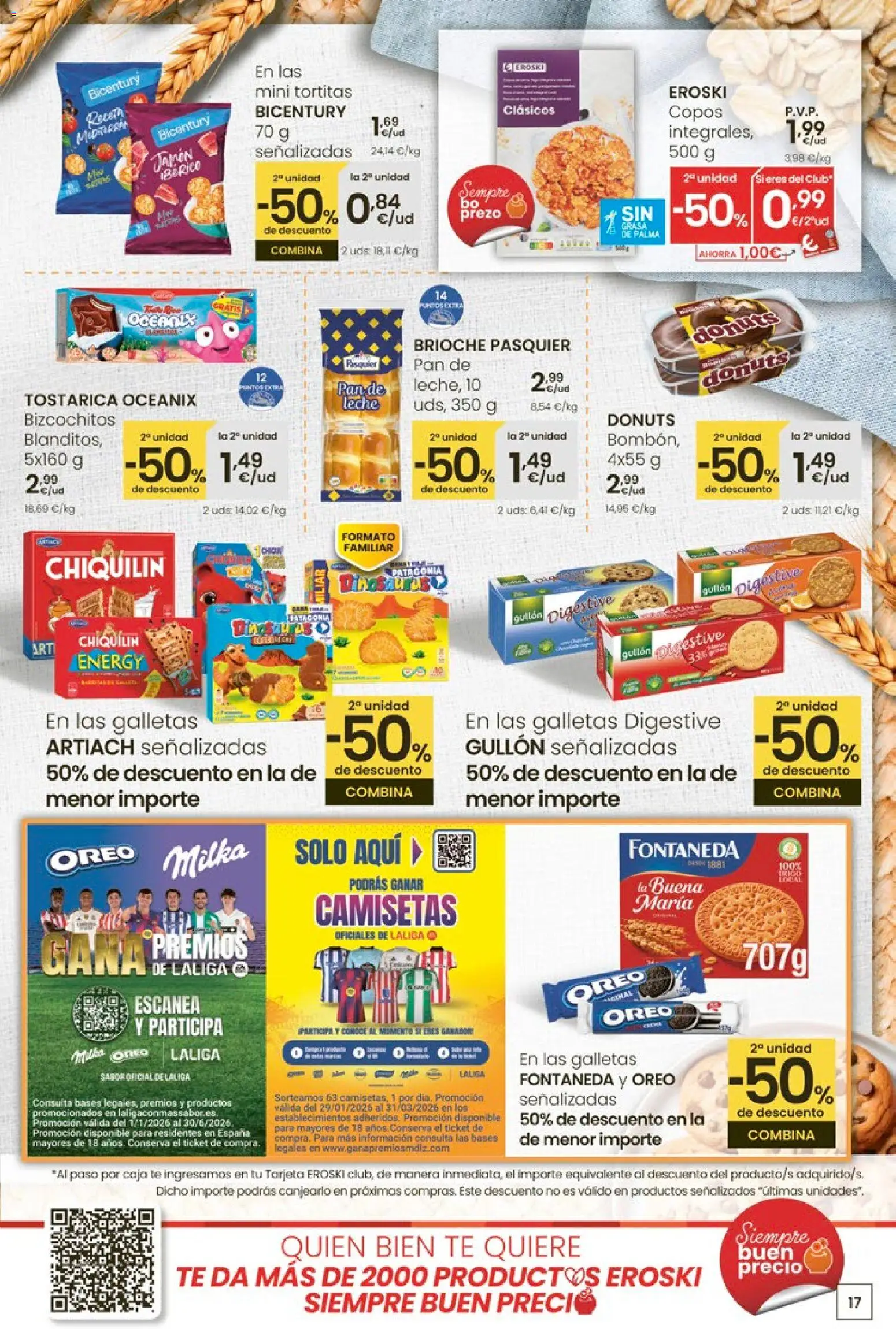 Eroski - Oferta │ válido desde el 12.03.2026 | Página: 17 | Productos: Pan, Copos, Donuts, Caja