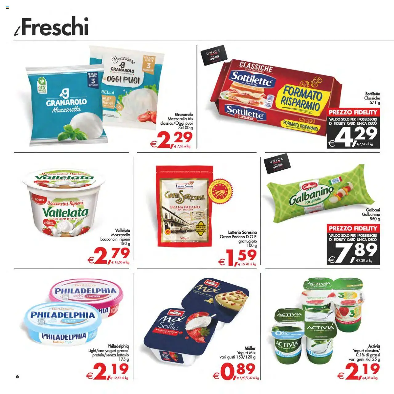 Volantino Decò del 22.08.2025 | Pagina: 6 | Prodotti: Crema, Yogurt, Latte, Grana Padano
