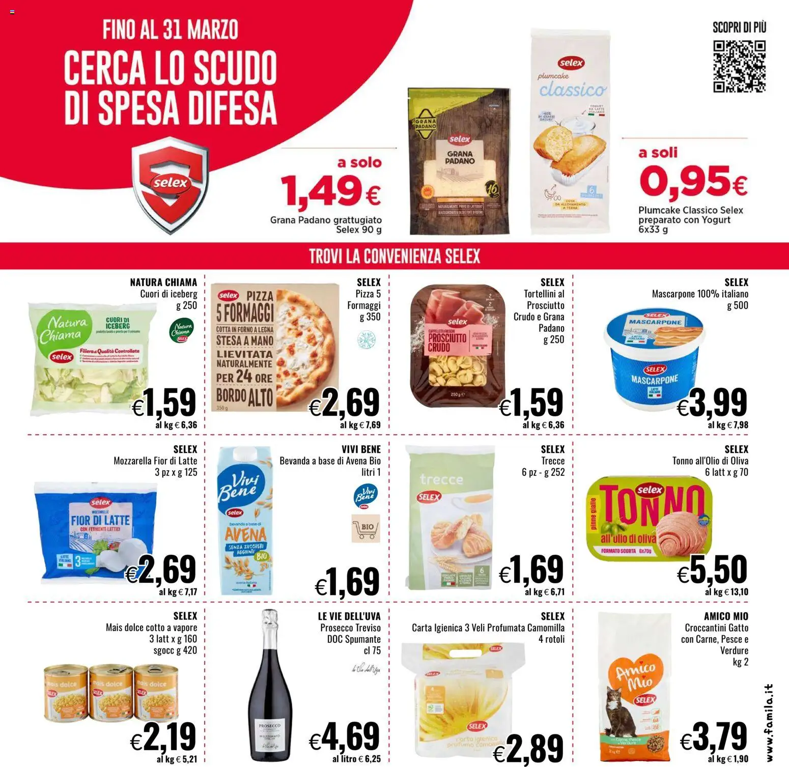 Volantino Famila del 16.03.2026 | Pagina: 11 | Prodotti: Carta igienica, Latte, Pinne, Profumo