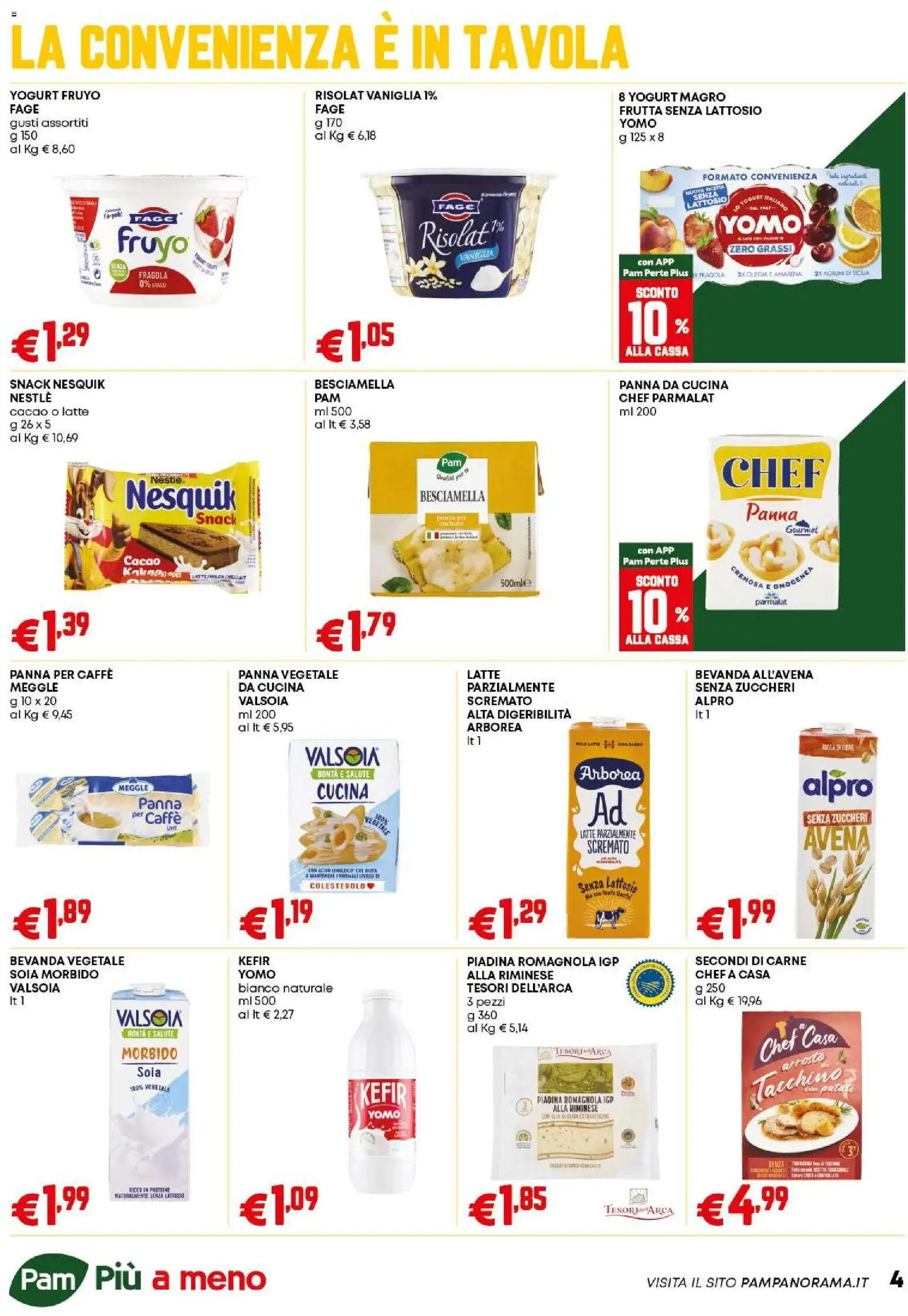 Volantino PAM del 02.01.2026 | Pagina: 4 | Prodotti: Latte, Piadina, Cacao, Amarena