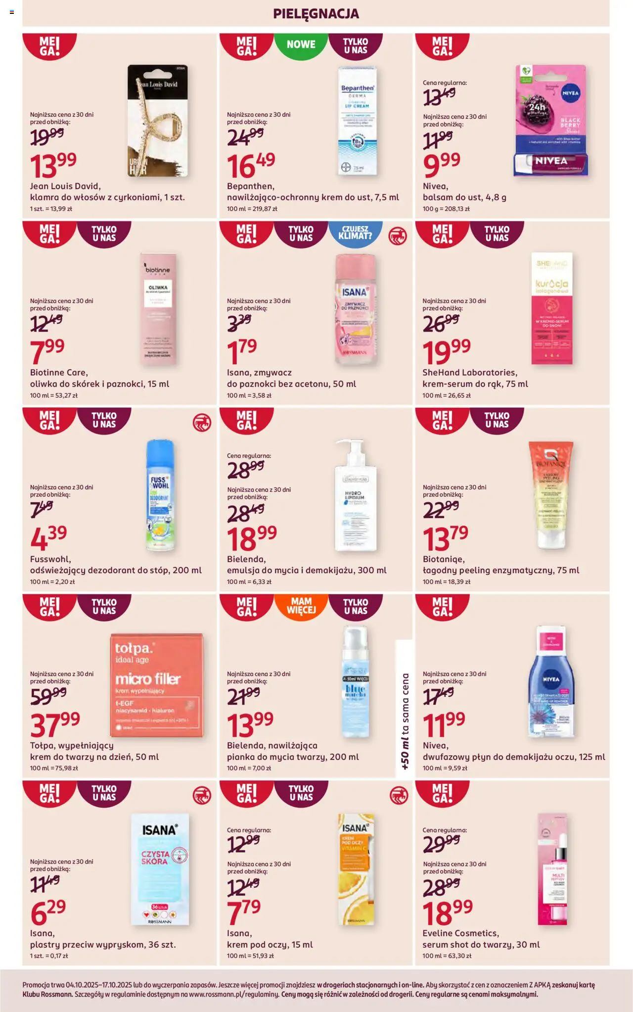 Rossmann Gazetka od 04.10.2025 | Strona: 11 | Produkty: Płyn do demakijażu, Peeling, Dezodorant, Krem do twarzy