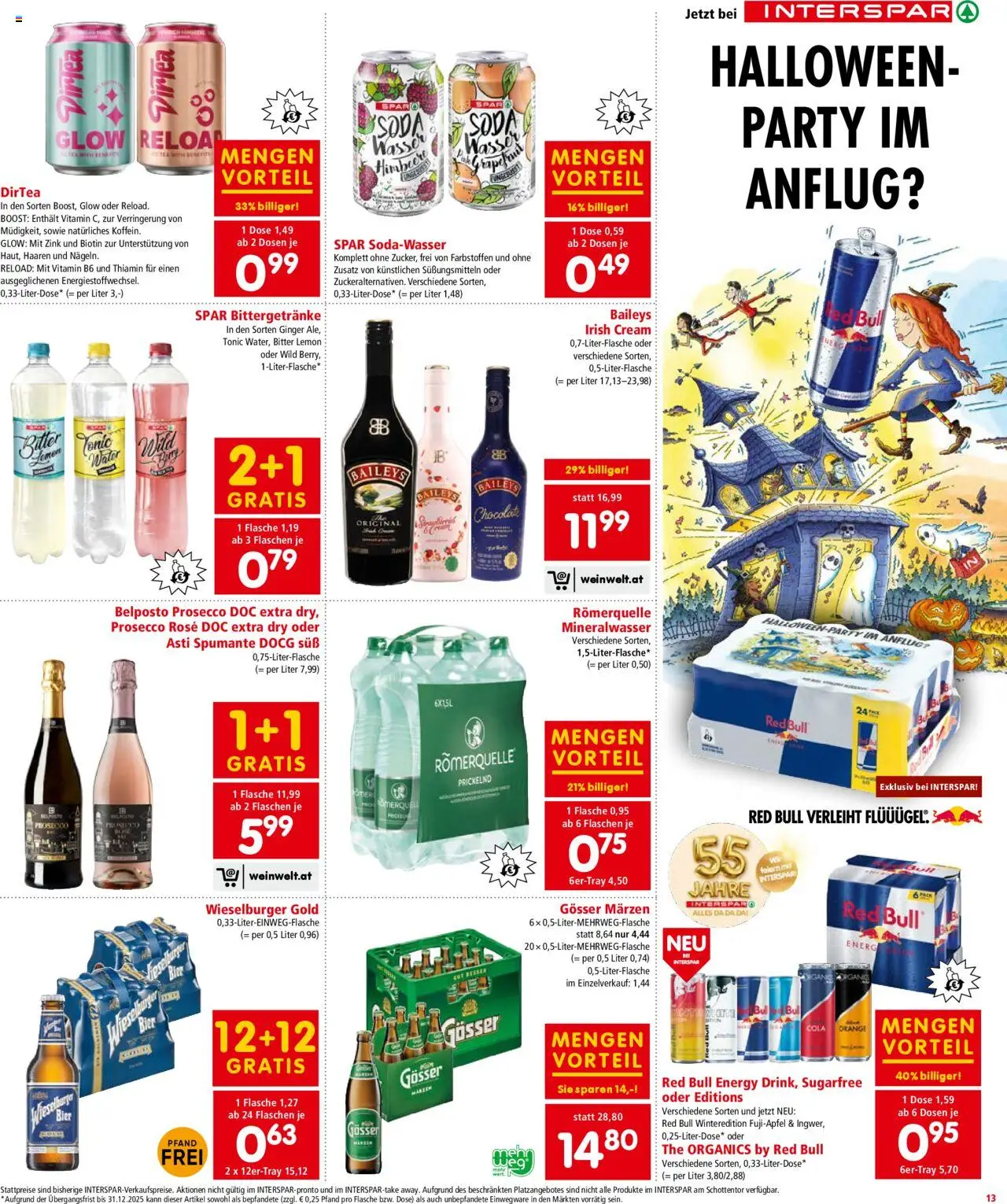 Interspar Flugblatt - Wien gültig ab 23.10.2025 | Seite: 13 | Produkte: Grapefruit, Wasser, Himbeere, Bier