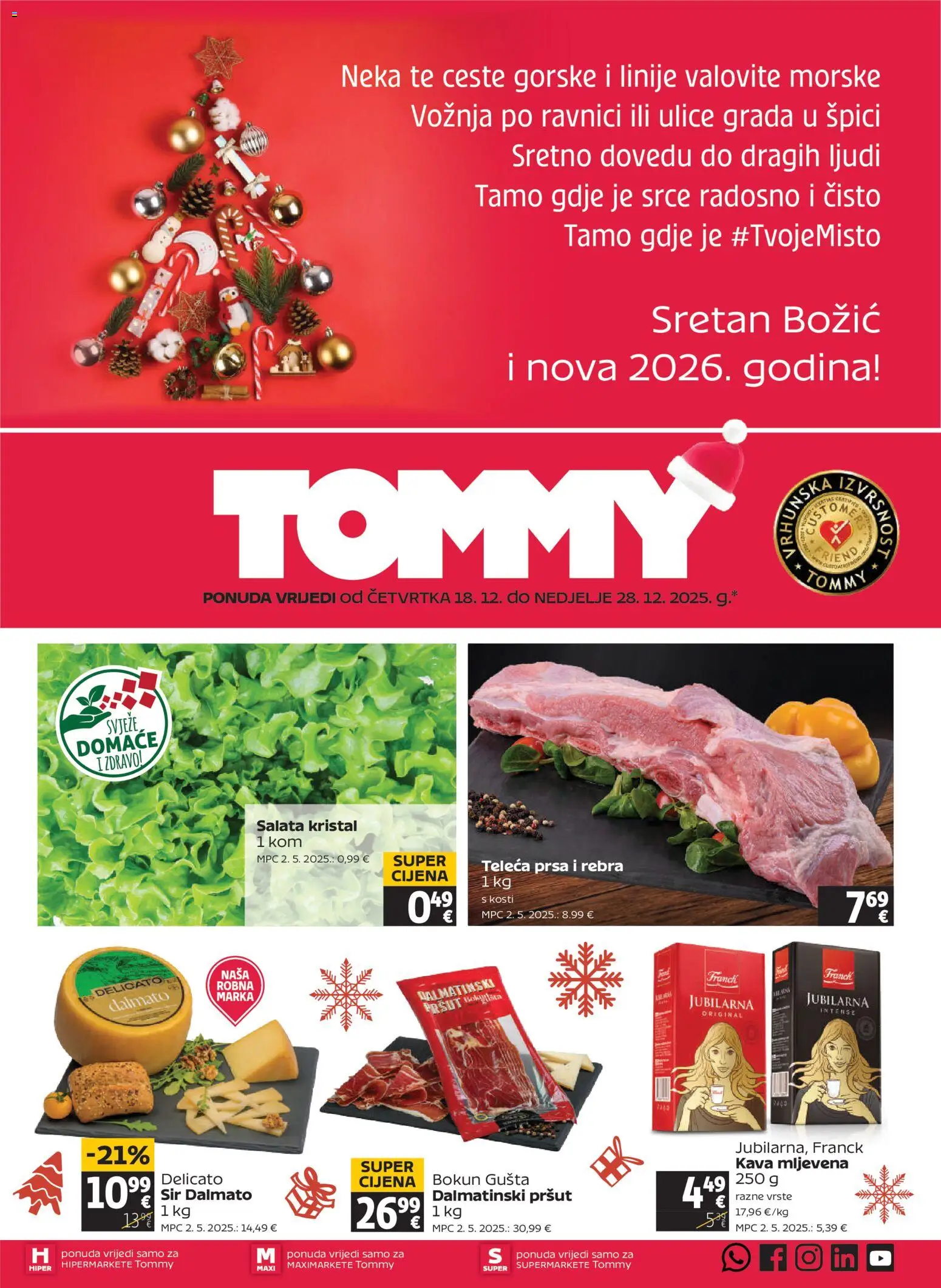 Tommy katalog | vrijedi od 18.12.2025 | Stranica: 1 | Proizvodi: Sir, Kava, Pršut, Salata
