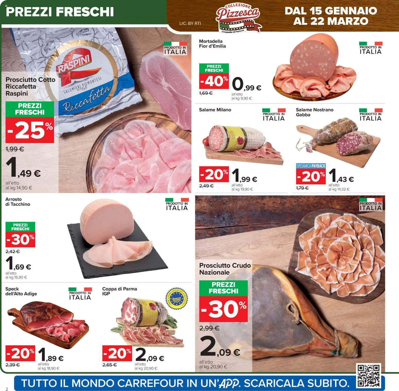 Volantino Carrefour del 02.03.2026 | Pagina: 2 | Prodotti: Arrosto, Prosciutto Cotto, Salame, Tacchino