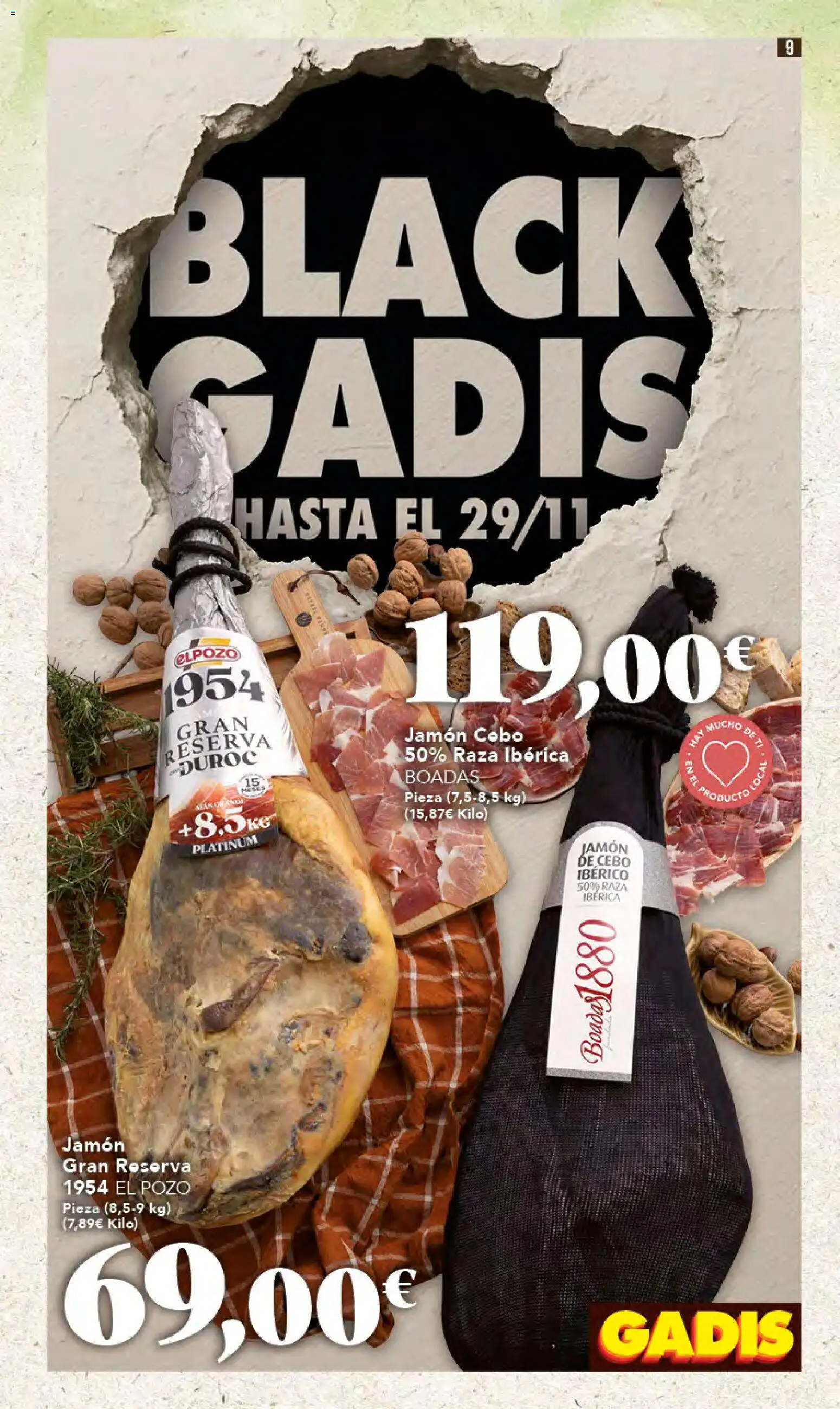Gadis - Black Friday │ válido desde el 20.11.2025 | Página: 9 | Productos: Jamón