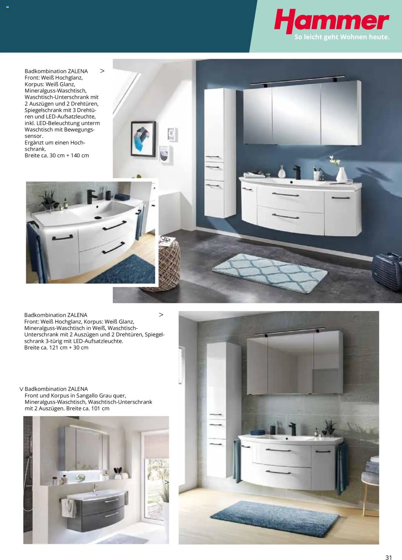 Hammer Zuhause Nautic Badmoebel - gültig ab dem 01.01.2024 | Seite: 31 | Produkte: Schrank, Spiegel, Spiegelschrank, Unterschrank