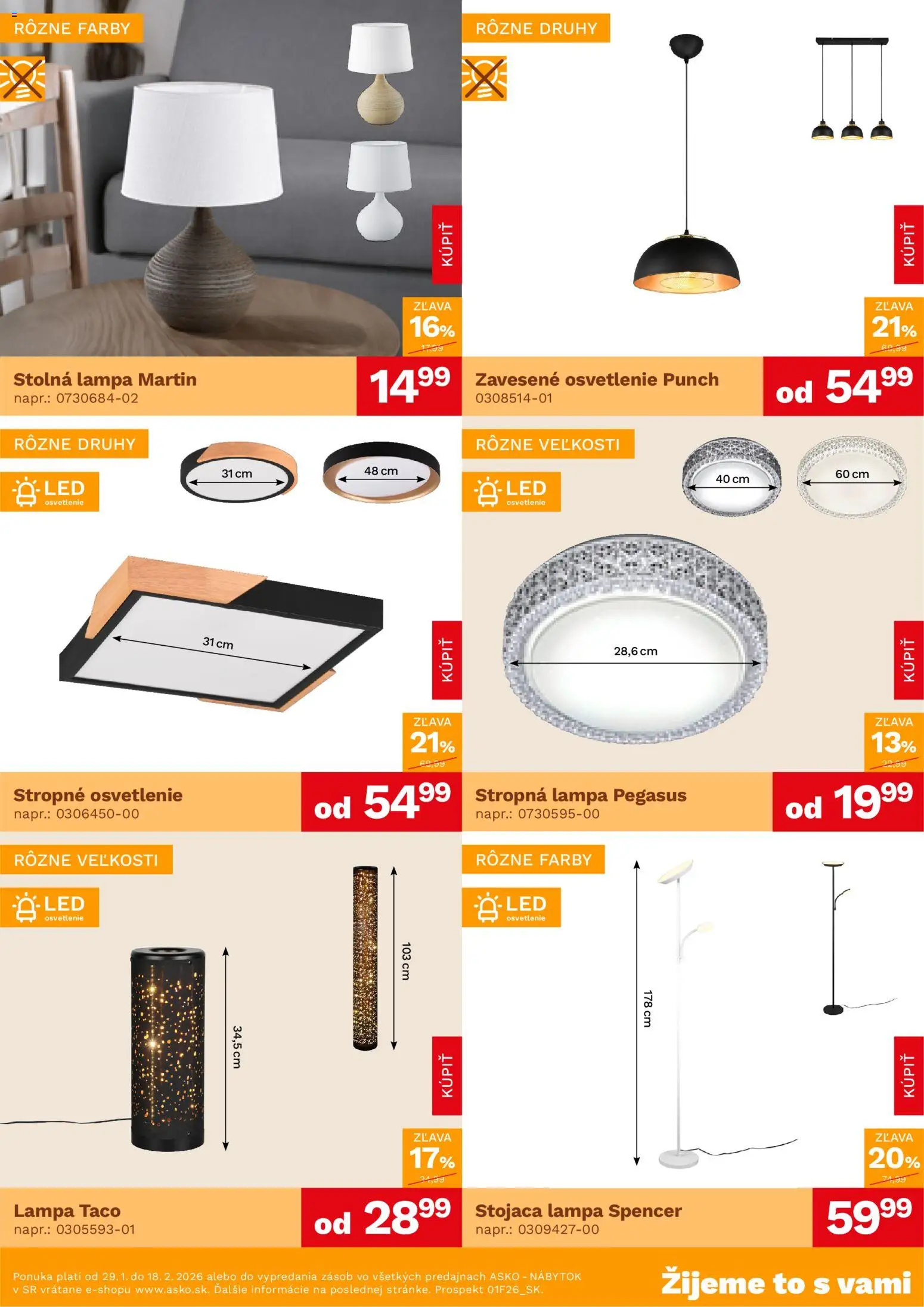 Nové ASKO nábytok akcie – leták je platný od 29.01.2026 | Strana: 4 | Produkty: Nábytok, Led osvetlenie, Osvetlenie, Lampa