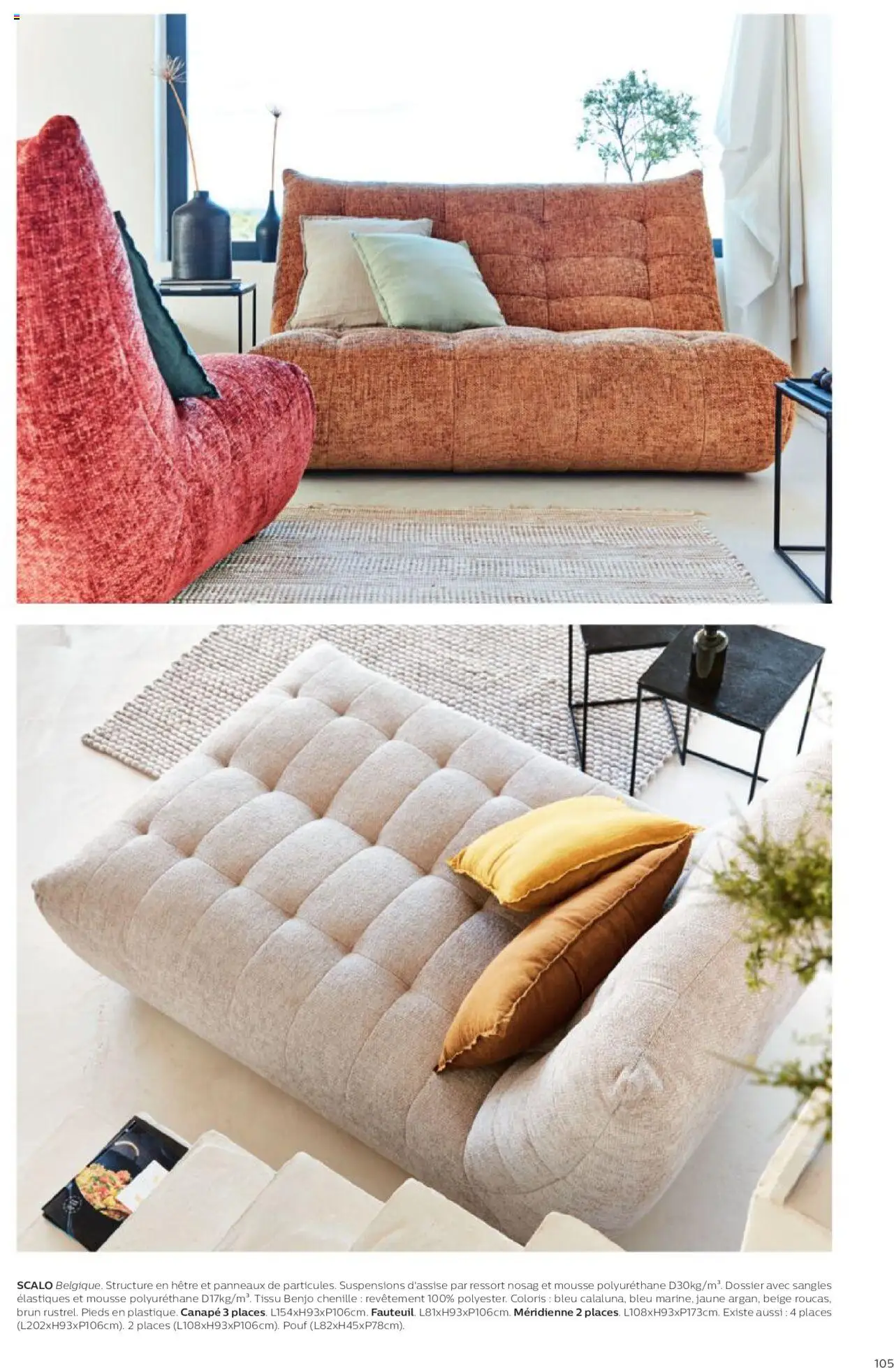 {H1} | Page: 105 | Produits: Mousse, Canapé, Élastiques