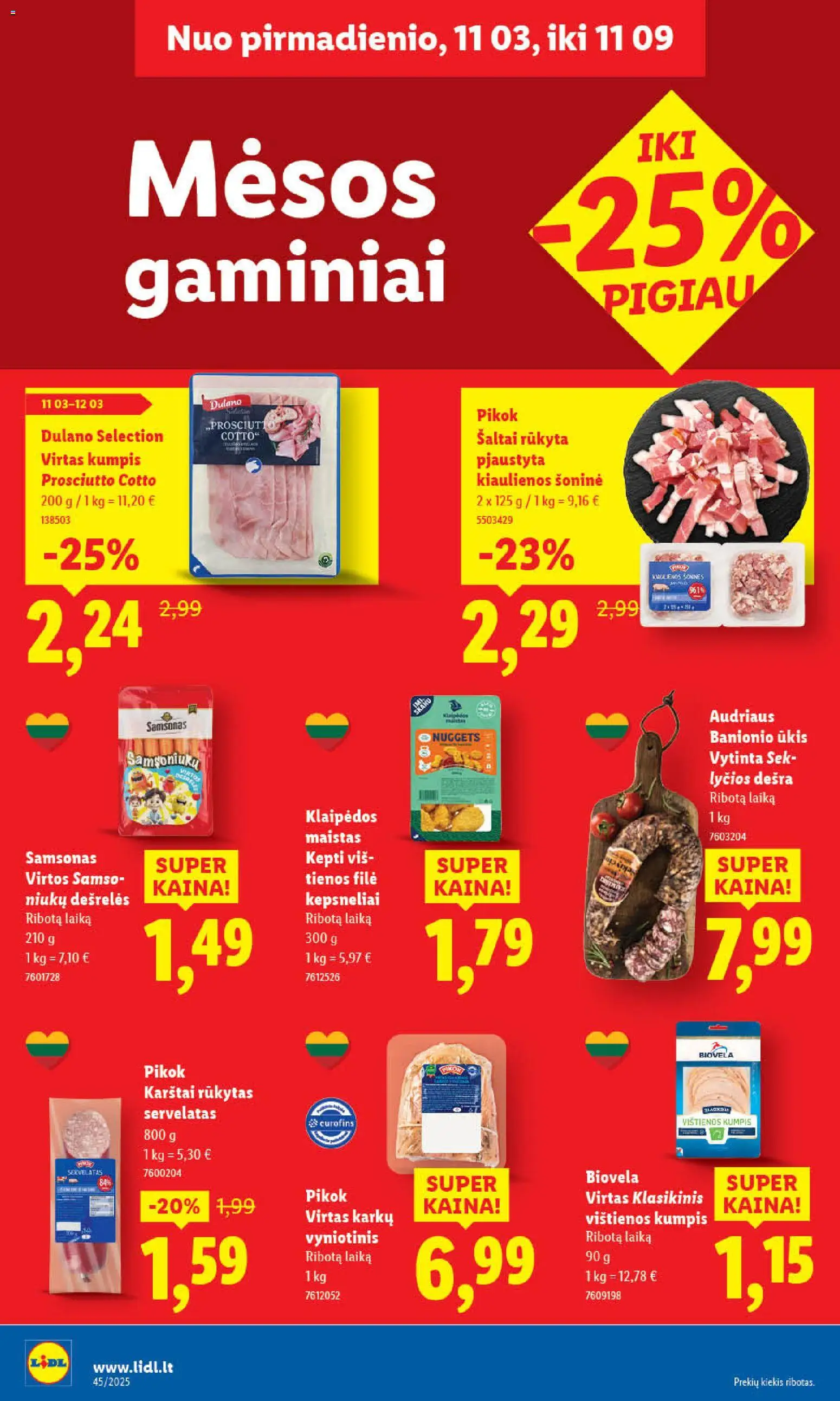 LIDL akcijos nuo 06.11.2025 | Puslapis: 38 | Prekių: Vištienos, Dešrelės, Kumpis, Dešra