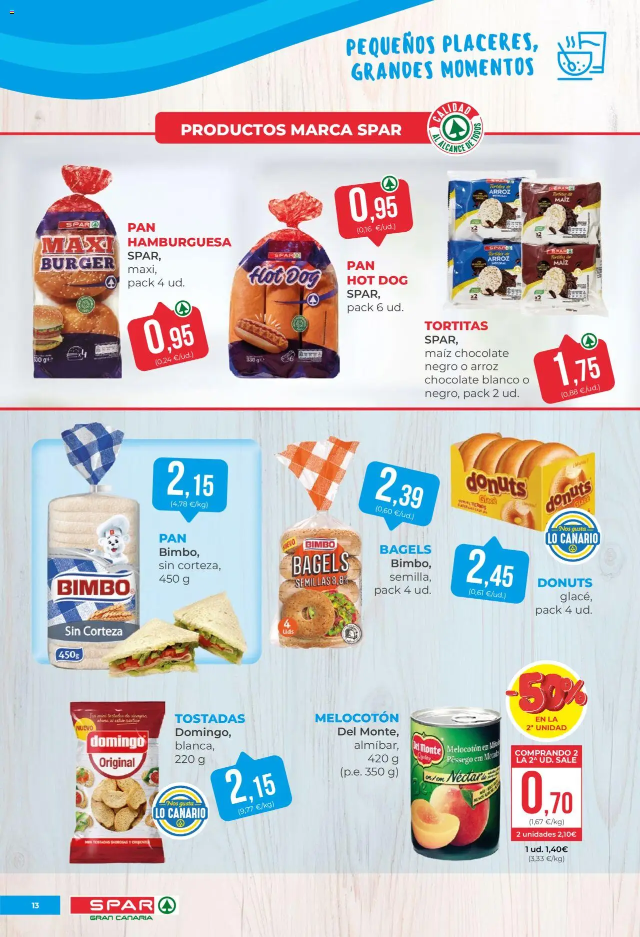 Spar folleto │ válido desde el 27.06.2025 | Página: 13 | Productos: Pan, Chocolate, Arroz, Donuts
