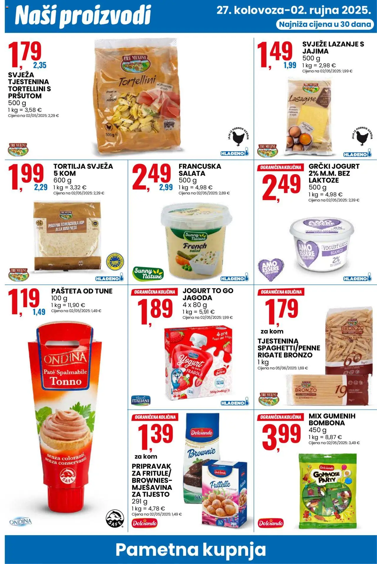 Eurospin katalog | vrijedi od 27.08.2025 | Stranica: 10 | Proizvodi: Jaja, Grčki jogurt, Tortellini, Pašteta