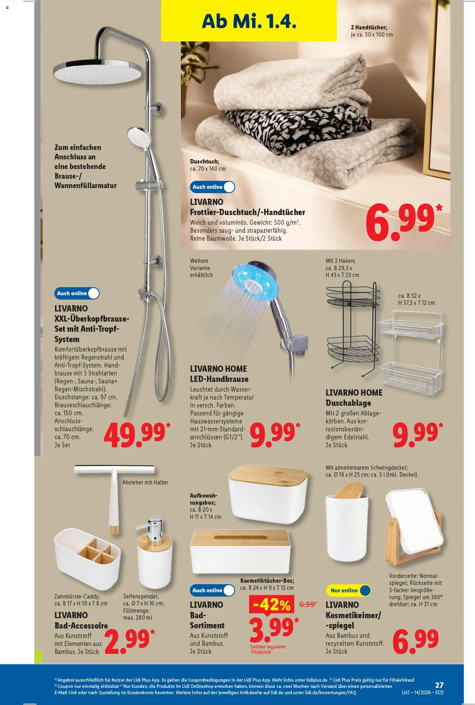 Lidl Prospekt – gültig ab 30.03.2026 | Seite: 21 | Produkte: Gewicht, Bad, Spiegel, Wasser