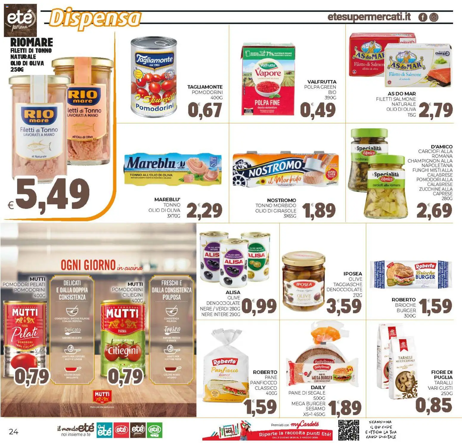Volantino Eté del 02.12.2025 | Pagina: 24 | Prodotti: Pane, Olio, Tonno, Mutti
