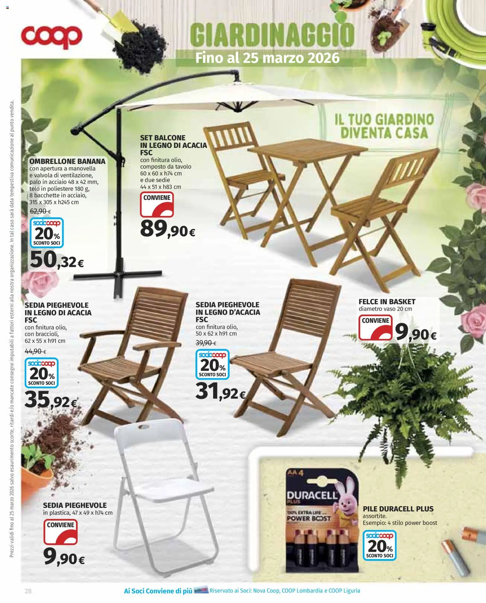 Volantino COOP del 05.03.2026 | Pagina: 28 | Prodotti: Pile, Tavolo, Sedia, Vaso