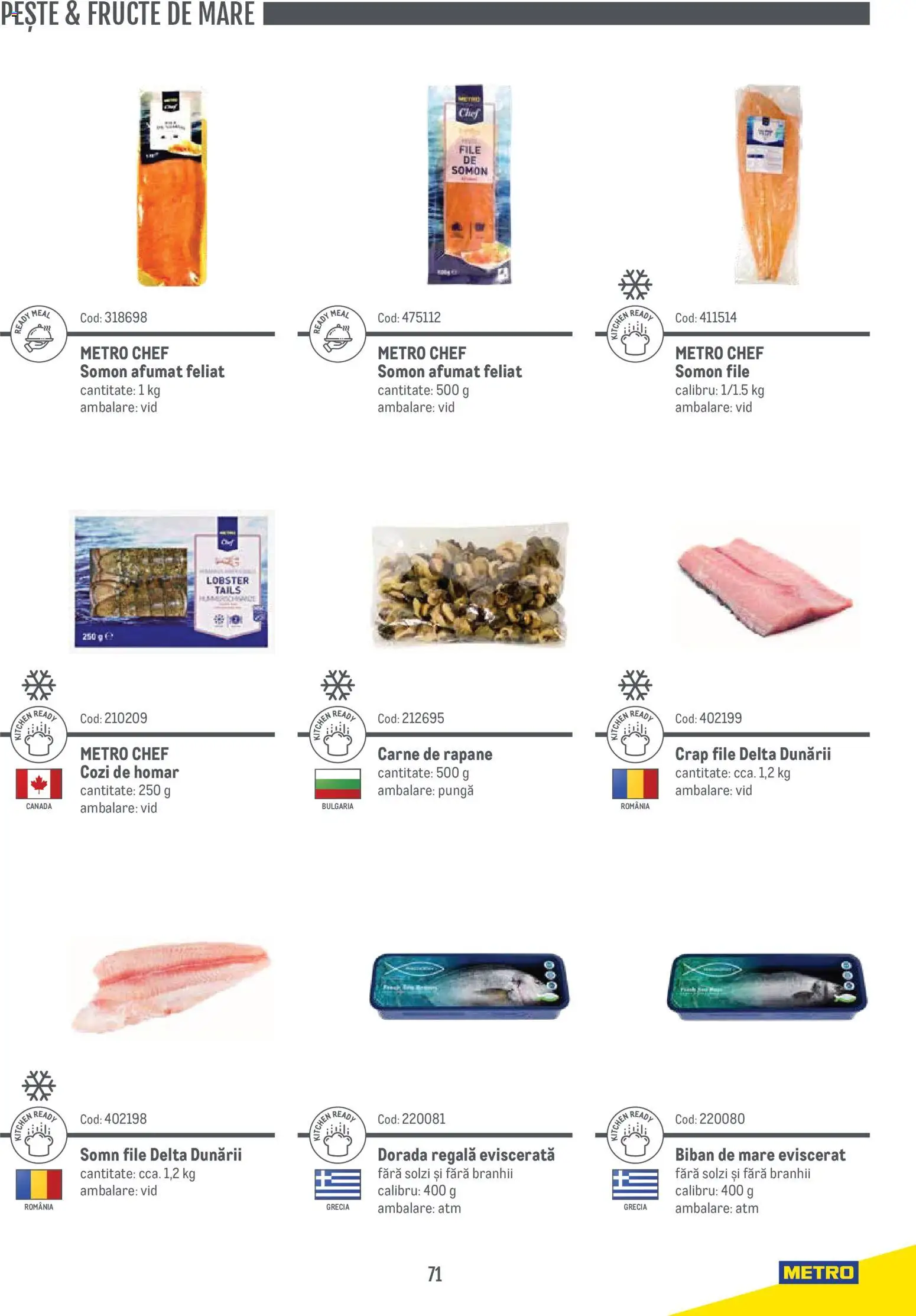 Noul catalog Metro – valabil de la 14.11.2024 | Pagină: 71 | Produse: Pungă, Pește, Fructe, Fructe De Mare