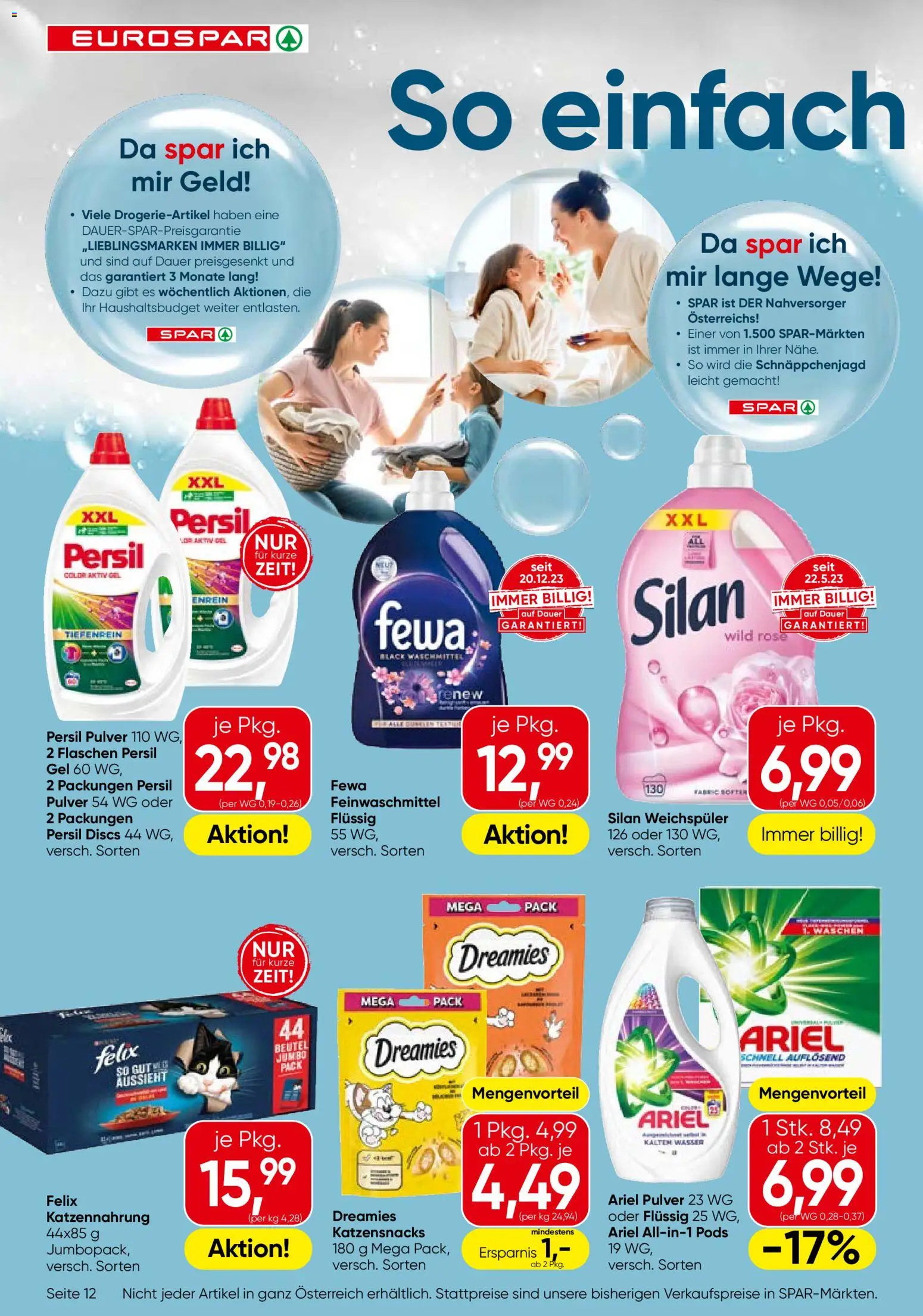 Eurospar Flugblatt - Burgenland gültig ab 04.12.2025 | Seite: 12 | Produkte: Wasser, Weichspüler, Waschmittel