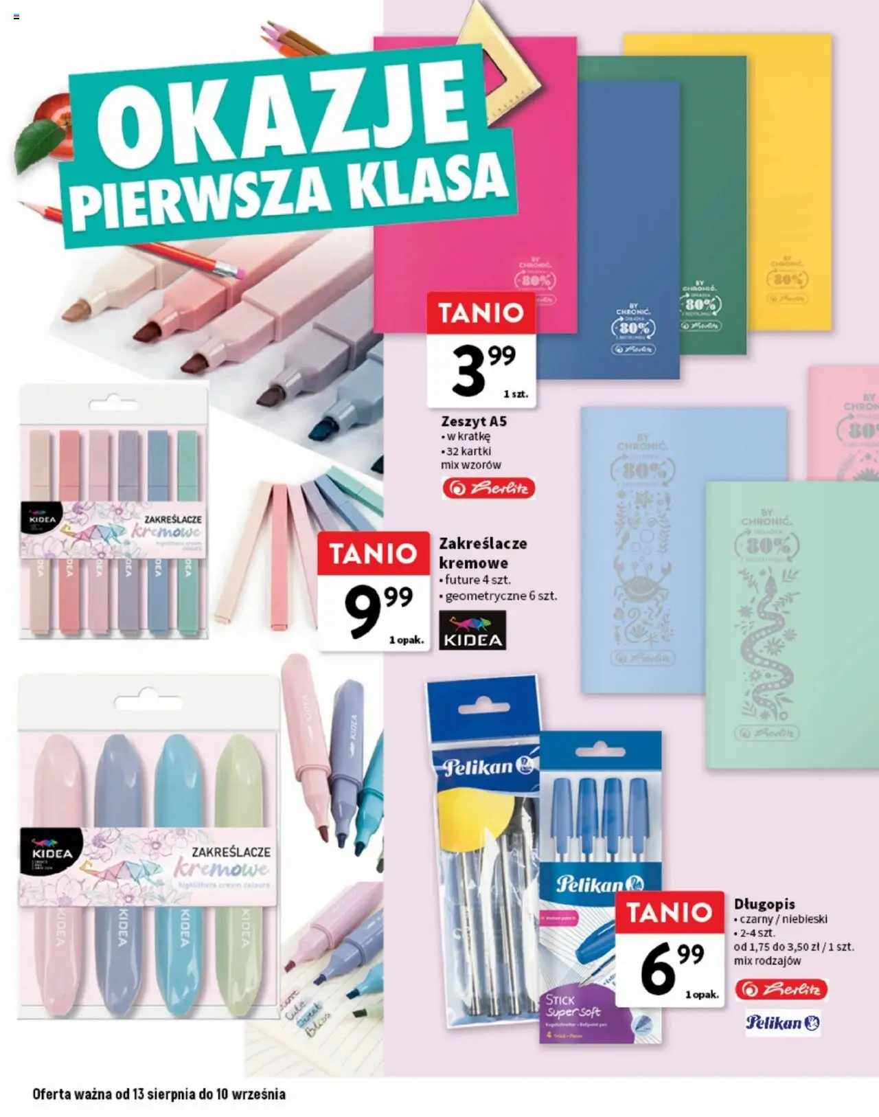 Intermarche Gazetka - Okazje pierwsza klasa od 13.08.2025 | Strona: 6 | Produkty: Zeszyt, Ser