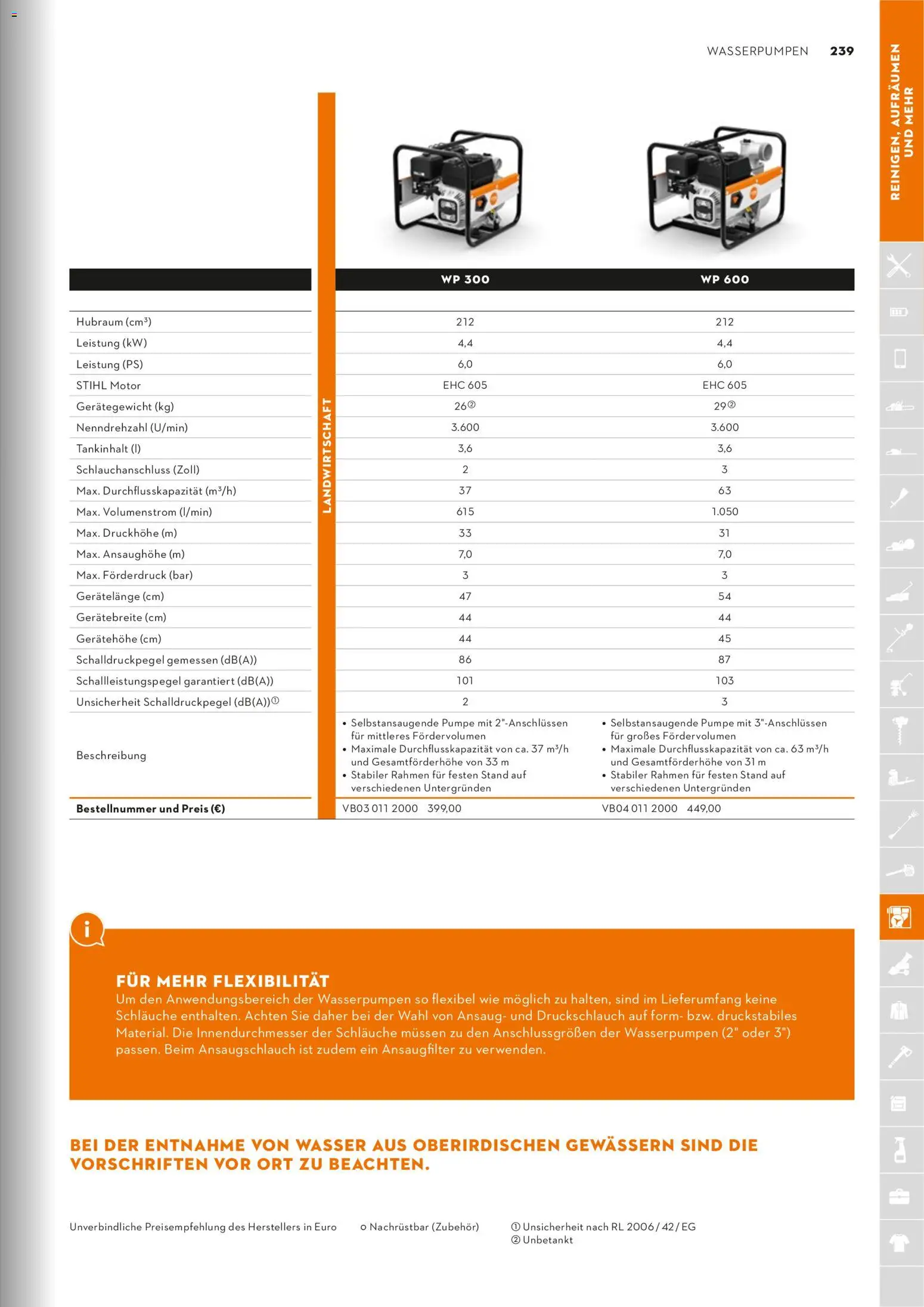 STIHL Katalog – gültig ab 01.01.2026 | Seite: 239 | Produkte: Wasser