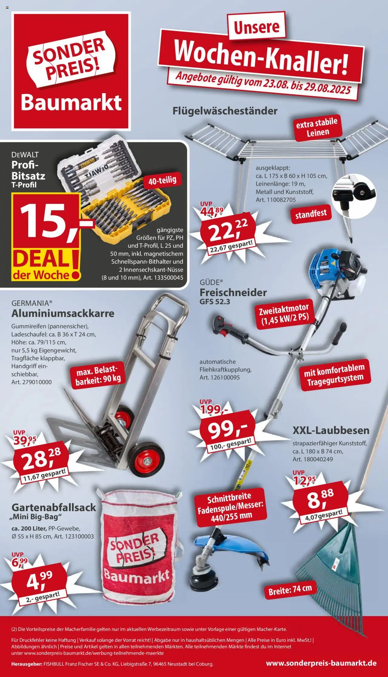 Sonderpreis Baumarkt Prospekt 	 - gültig ab dem 23.08.2025 | Seite: 1