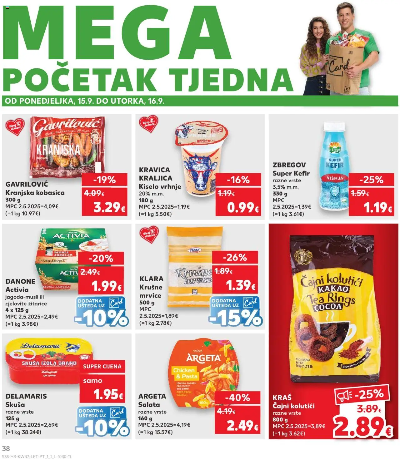 Kaufland katalog | vrijedi od 10.09.2025 | Stranica: 38 | Proizvodi: Krušne mrvice, Žitarice, Kefir, Pasta