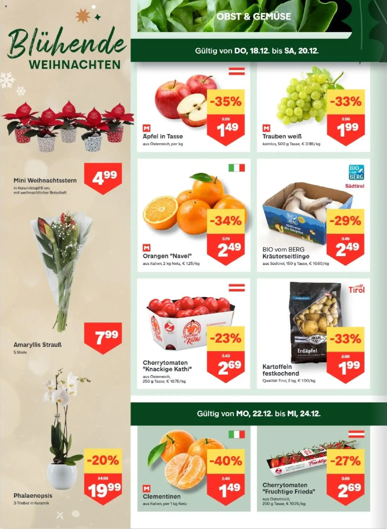 MPREIS Lenzing gültig ab 18.12.2025 | Seite: 4 | Produkte: Kartoffeln, Obst, Äpfel, Orangen