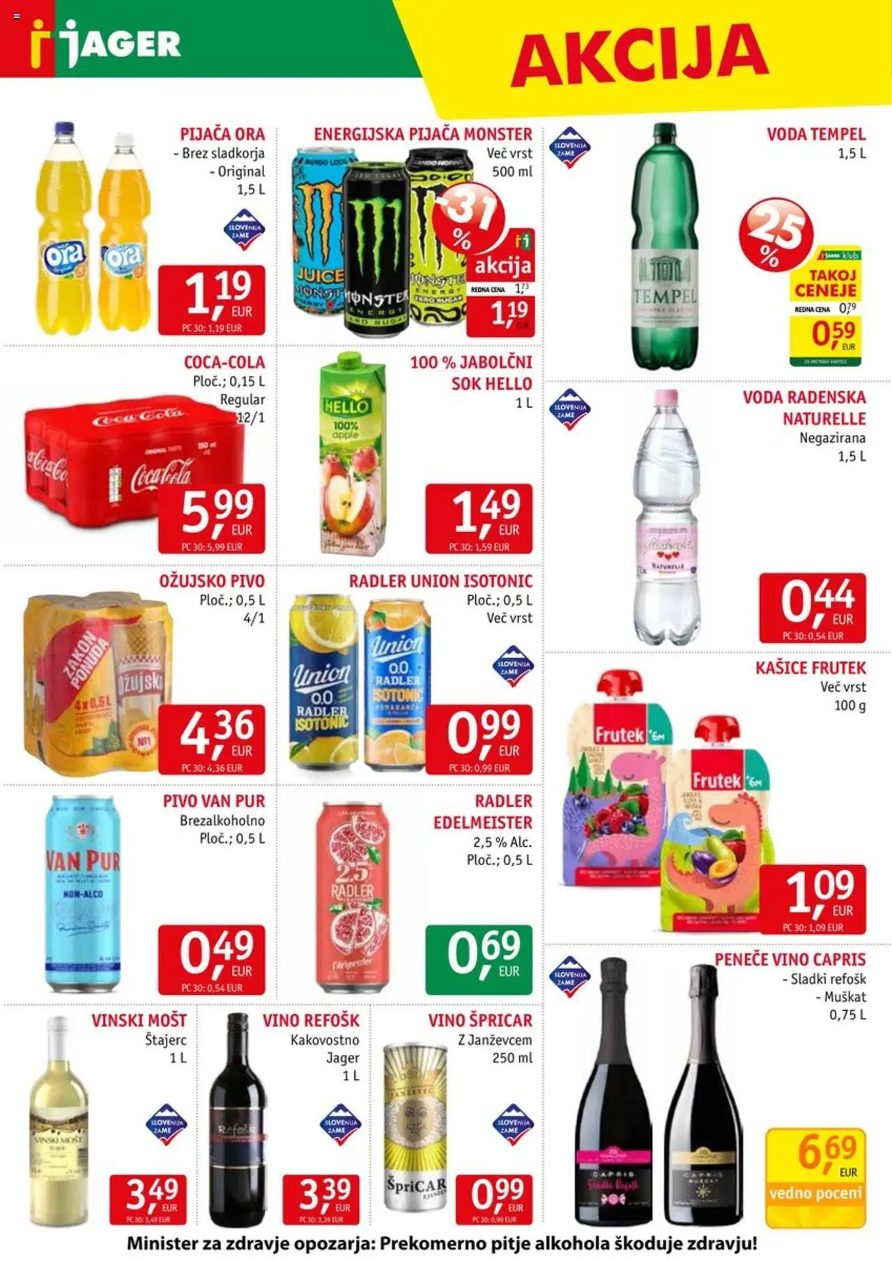 Novi Jager katalog ponudbe – veljaven od 01.10.2025 | Stran: 12 | Izdelki: Radler, Sok, Pivo, Mango