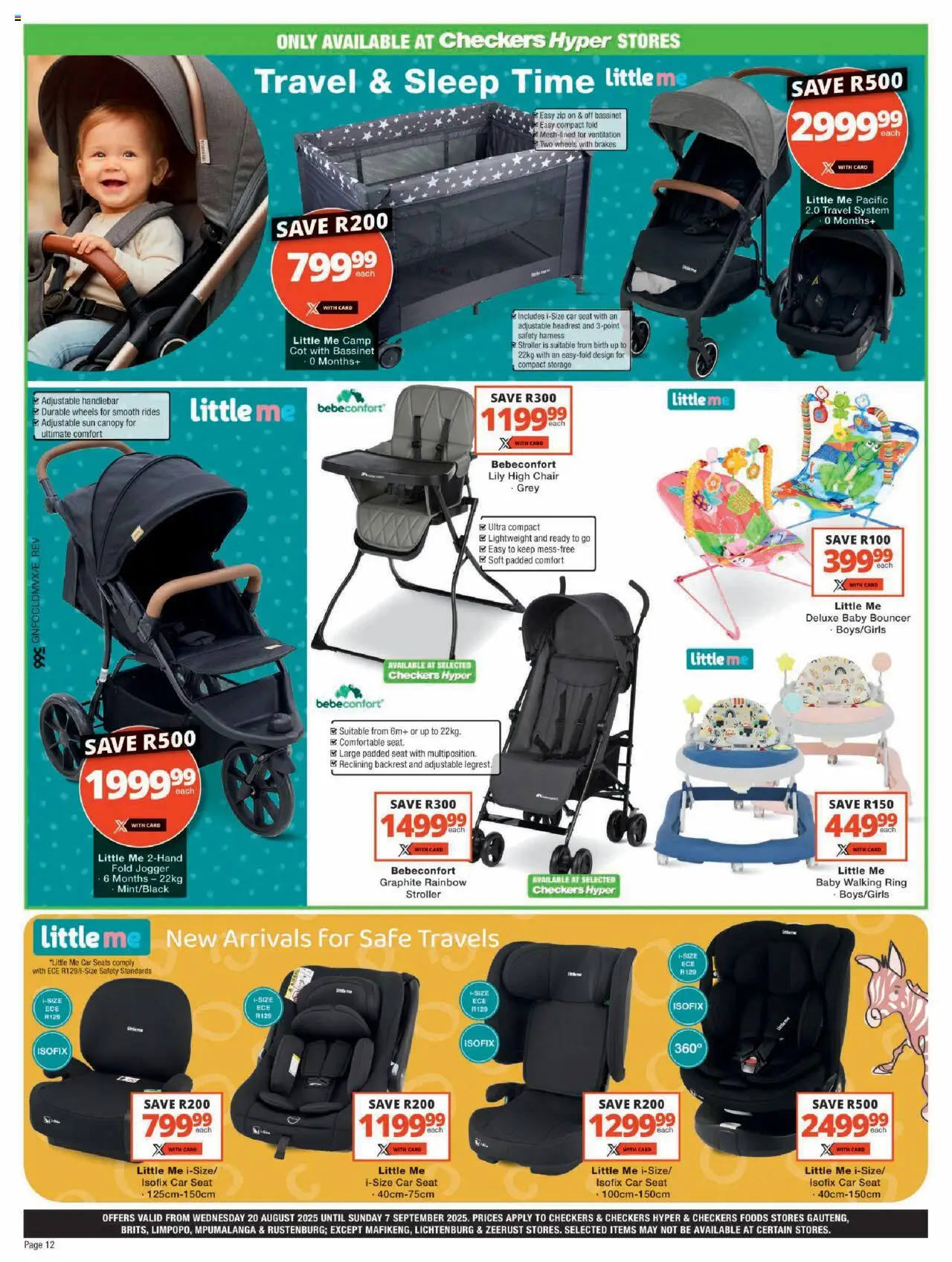 Checkers Gauteng - Baby Promotion │ valid from 20.08.2025 | Page: 12 | Products: Jogger, Chair
