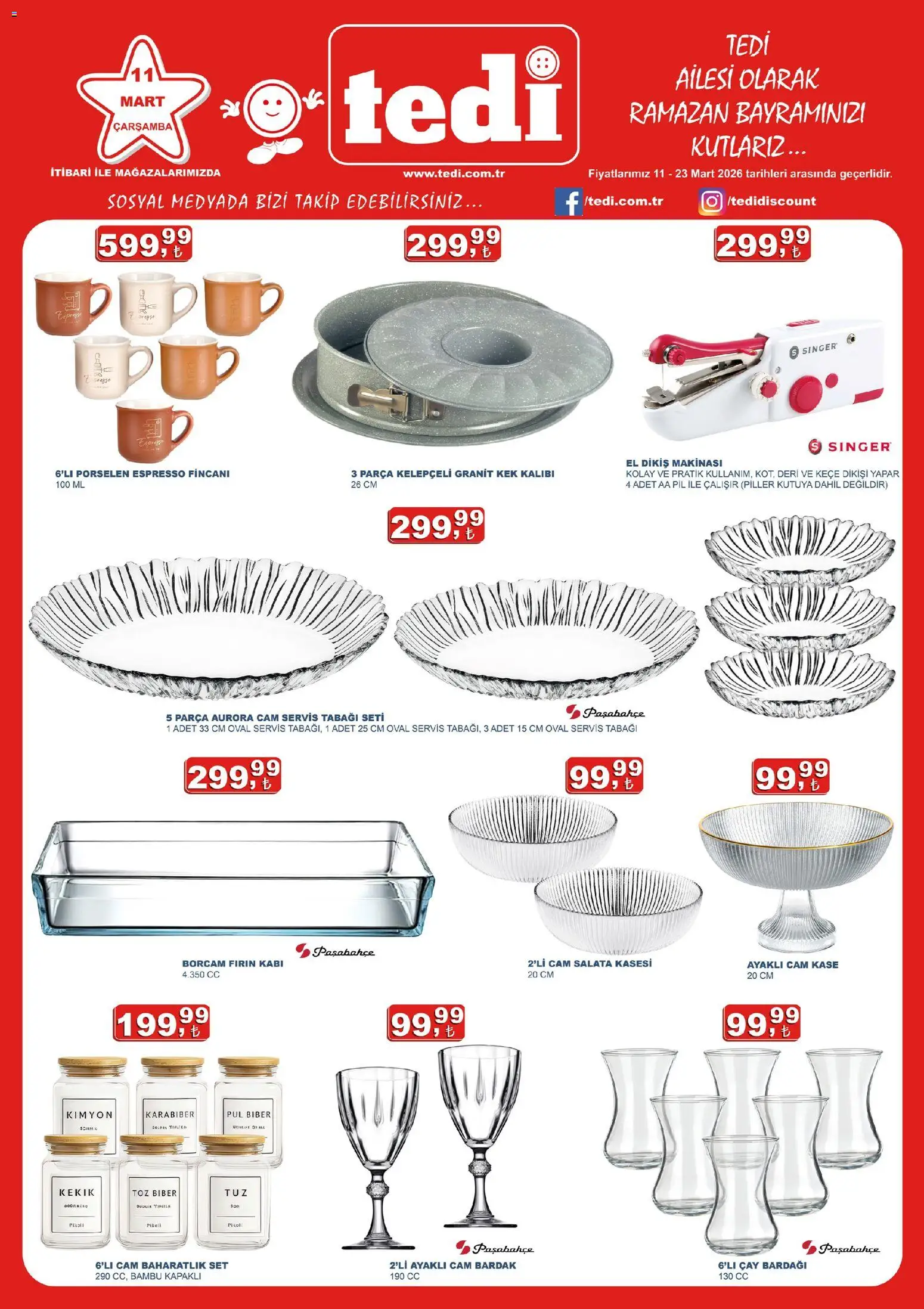 Tedi  Katalog - 11.03.2026 tarihinden itibaren geçerlidir | Sayfa: 1 | Ürünler: Kaşe, Baharatlık, Zselatin, Çay bardağı