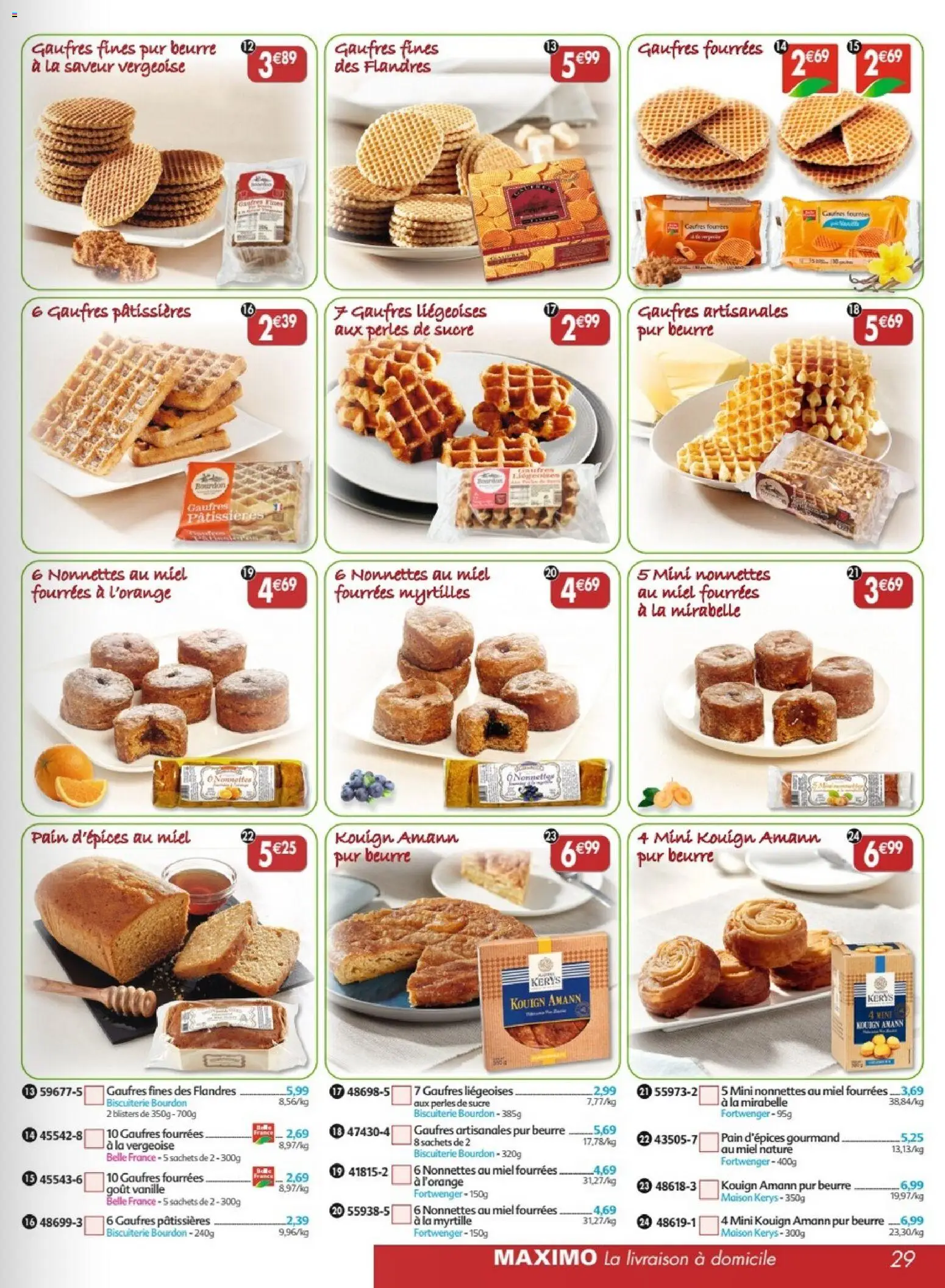 {H1} | Page: 29 | Produits: Sucre, Myrtilles, Beurre, Pain