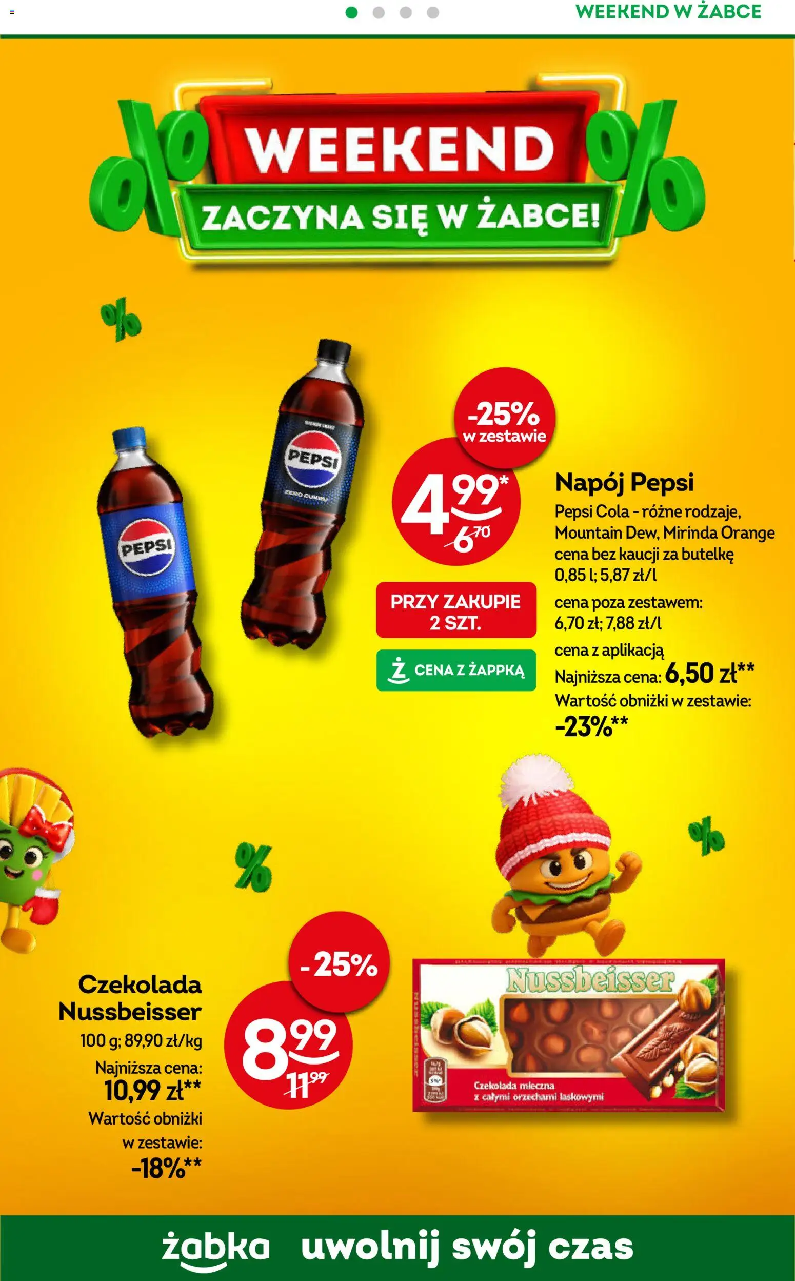 Żabka Gazetka - Weekendowe promocje od 12.12.2025 | Strona: 2 | Produkty: Czekolada mleczna, Pepsi, Czekolada