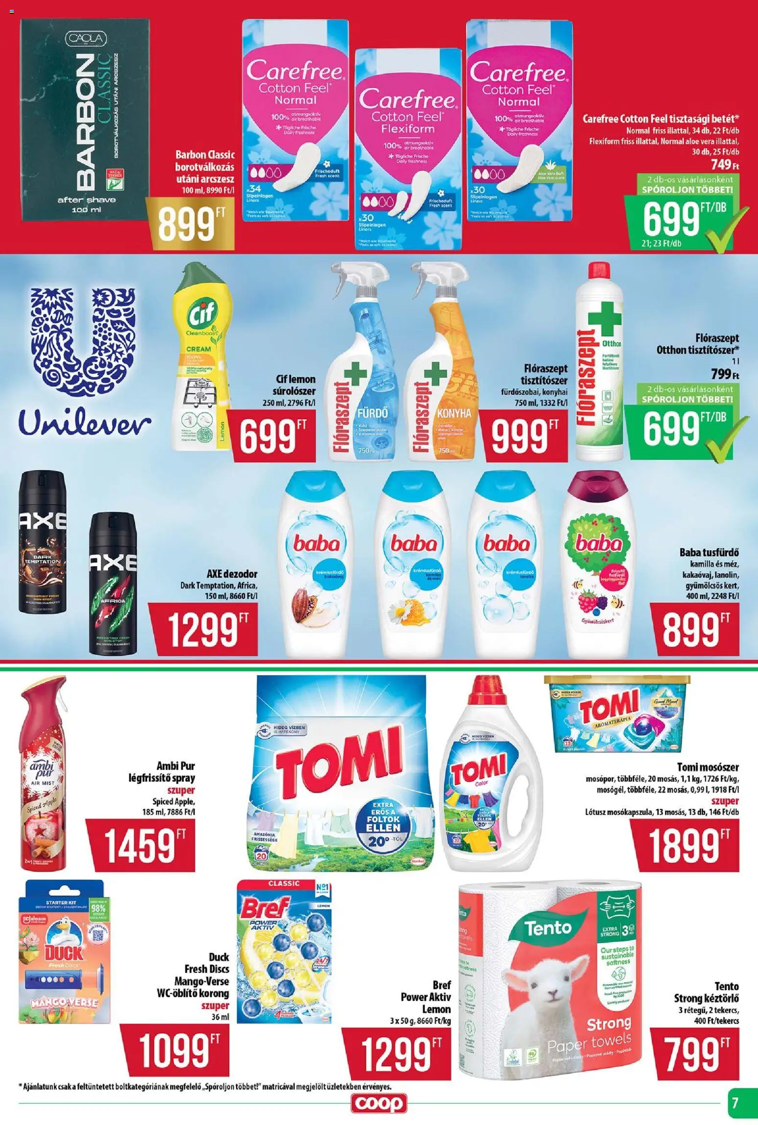 COOP akciós ujság - amely érvényes a következő dátumtól: 20.11.2025 | Oldal: 7 | Termékek: Légfrissítő, Aloe vera, Tusfürdő, Mangó