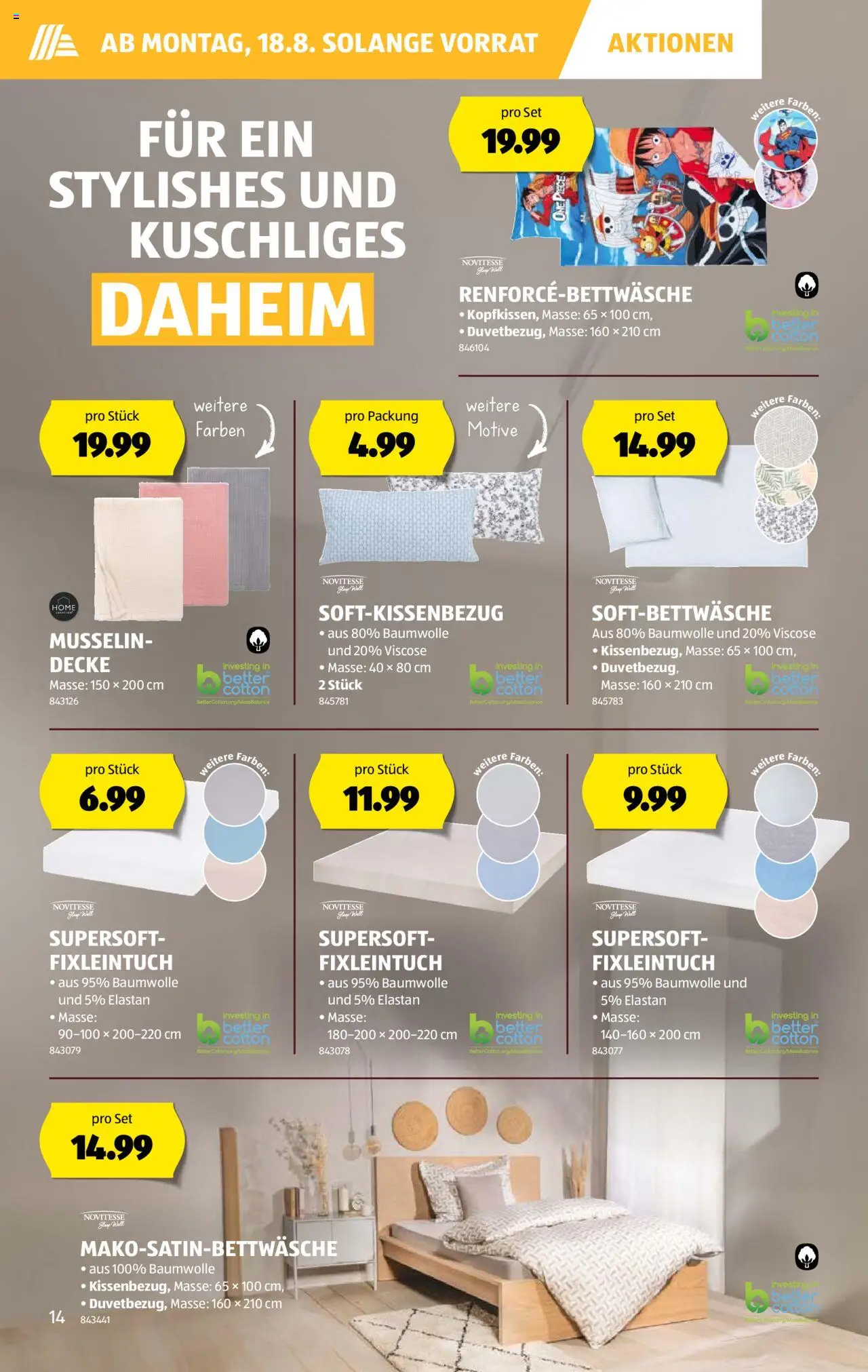 Aldi Aktionen ab 14.08.2025 | Seite: 14 | Produkte: Decke