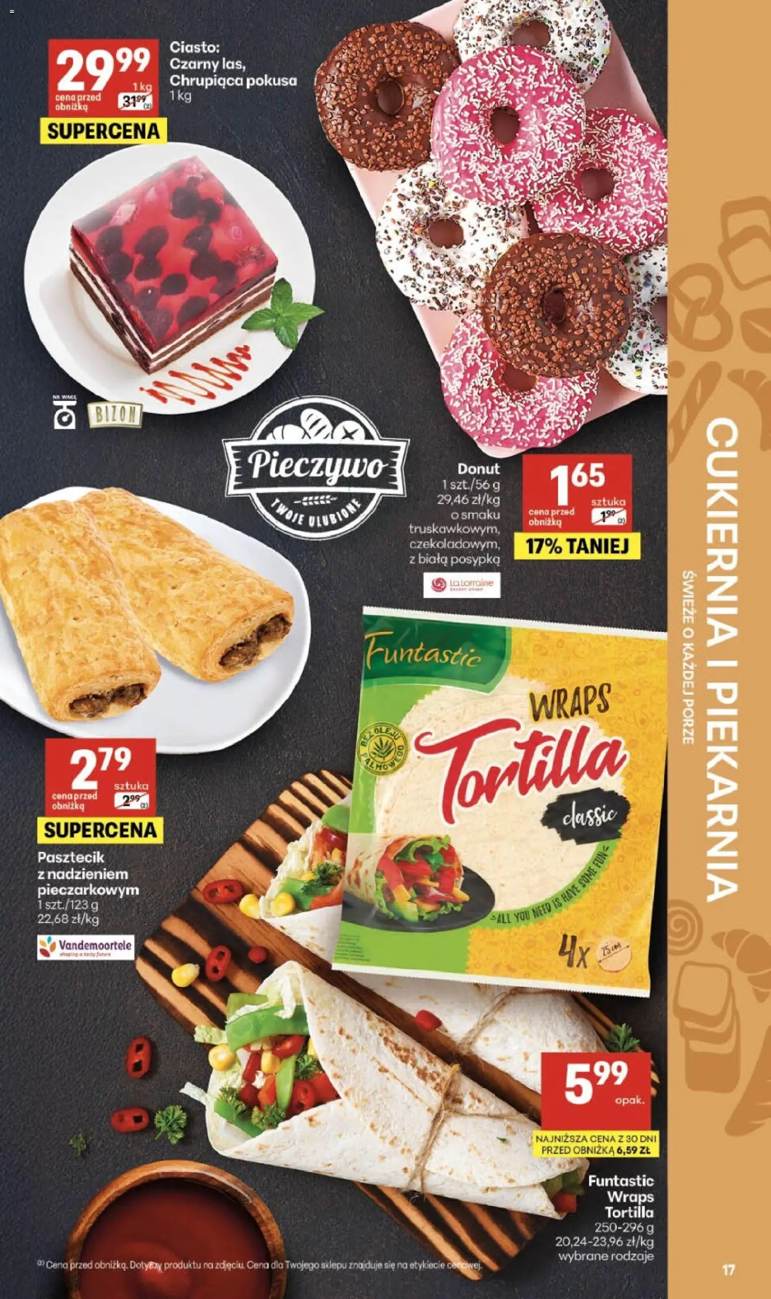 Delikatesy Centrum gazetka od 12.03.2026 | Strona: 17 | Produkty: Ciasto, Piekarnia, Tortilla, Donut