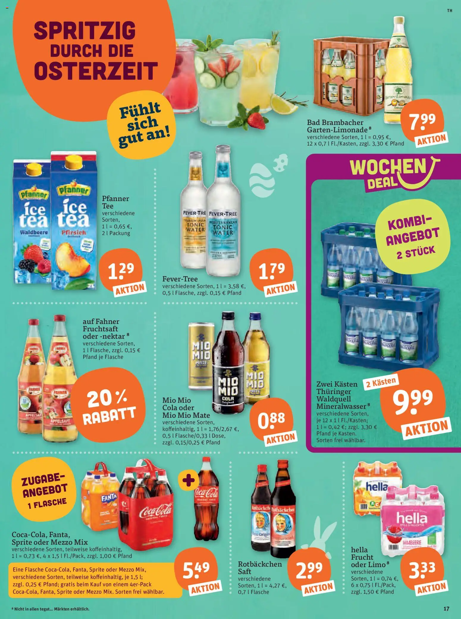 Tegut Prospekt 	 – gültig ab 30.03.2026 | Seite: 19 | Produkte: Sprite, Cola, Bad, Mio mio mate