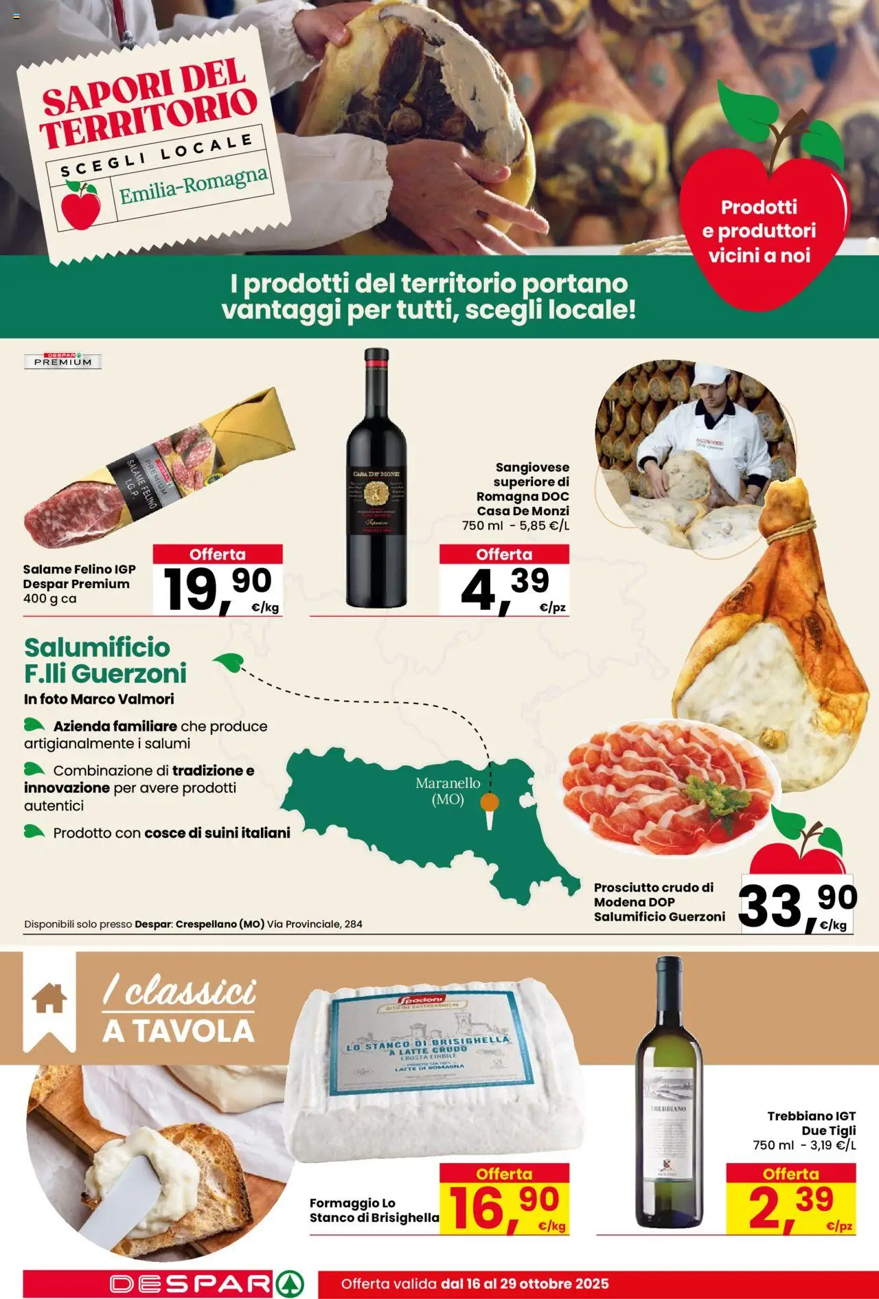 Volantino Despar del 16.10.2025 | Pagina: 12 | Prodotti: Salame, Latte, Formaggio, Prosciutto