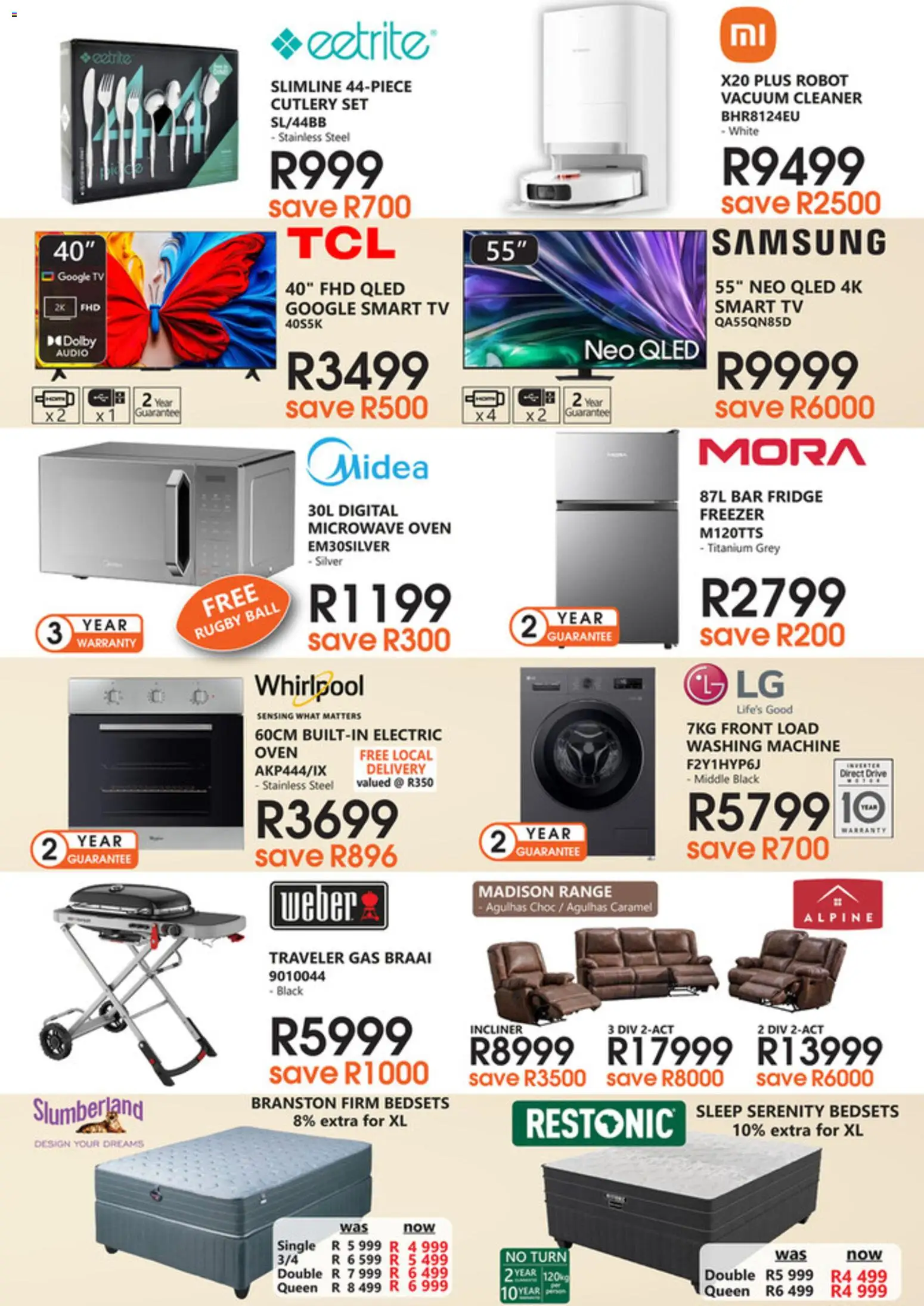 New Tafelberg Furnishers catalogue – valid from 04.03.2026 | Page: 6 | Products: Oven, Microwave oven, Vacuum cleaner, Fridge