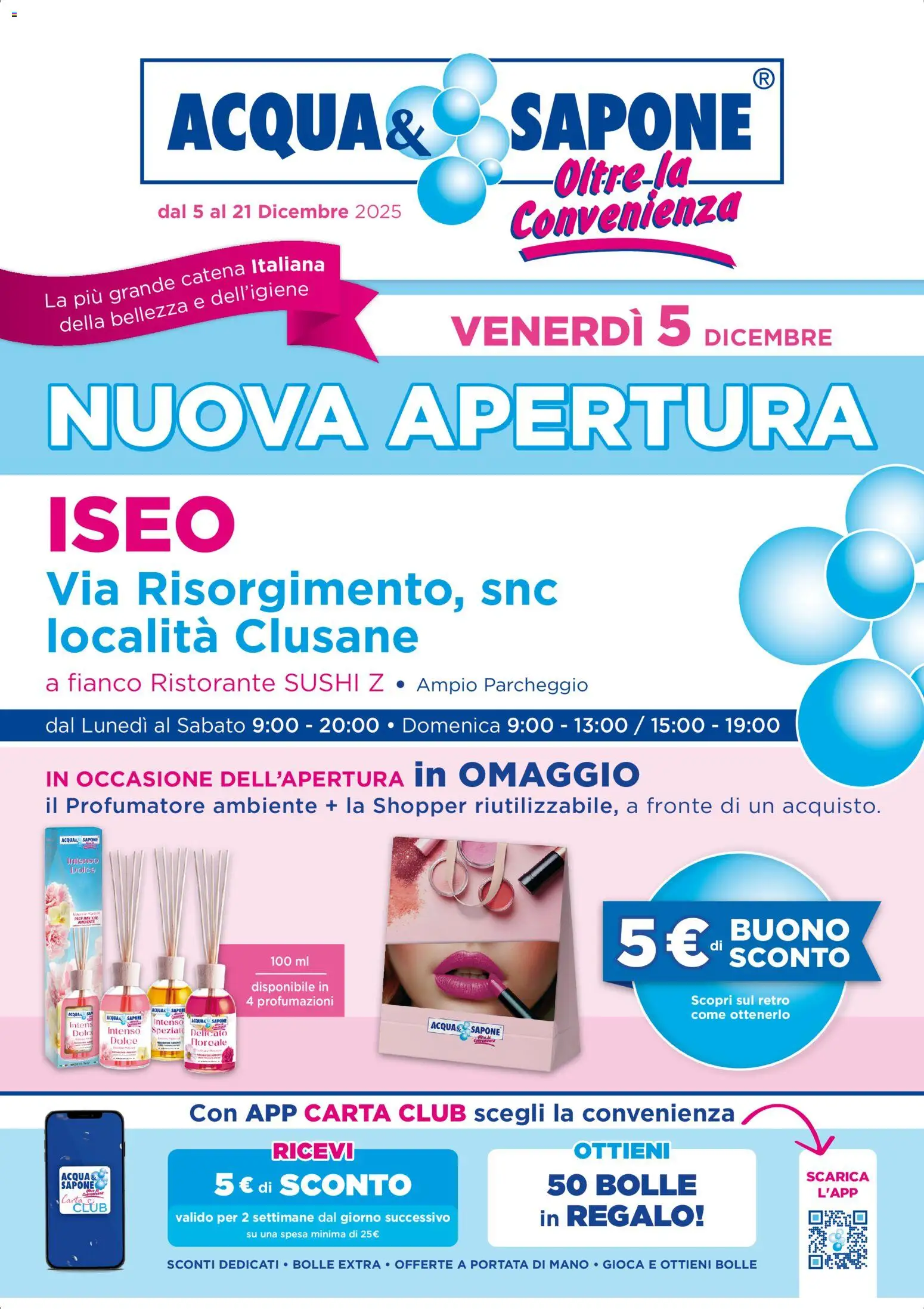 Volantino Acqua e Sapone del 05.12.2025 | Pagina: 1 | Prodotti: Sapone, Acqua, Sushi