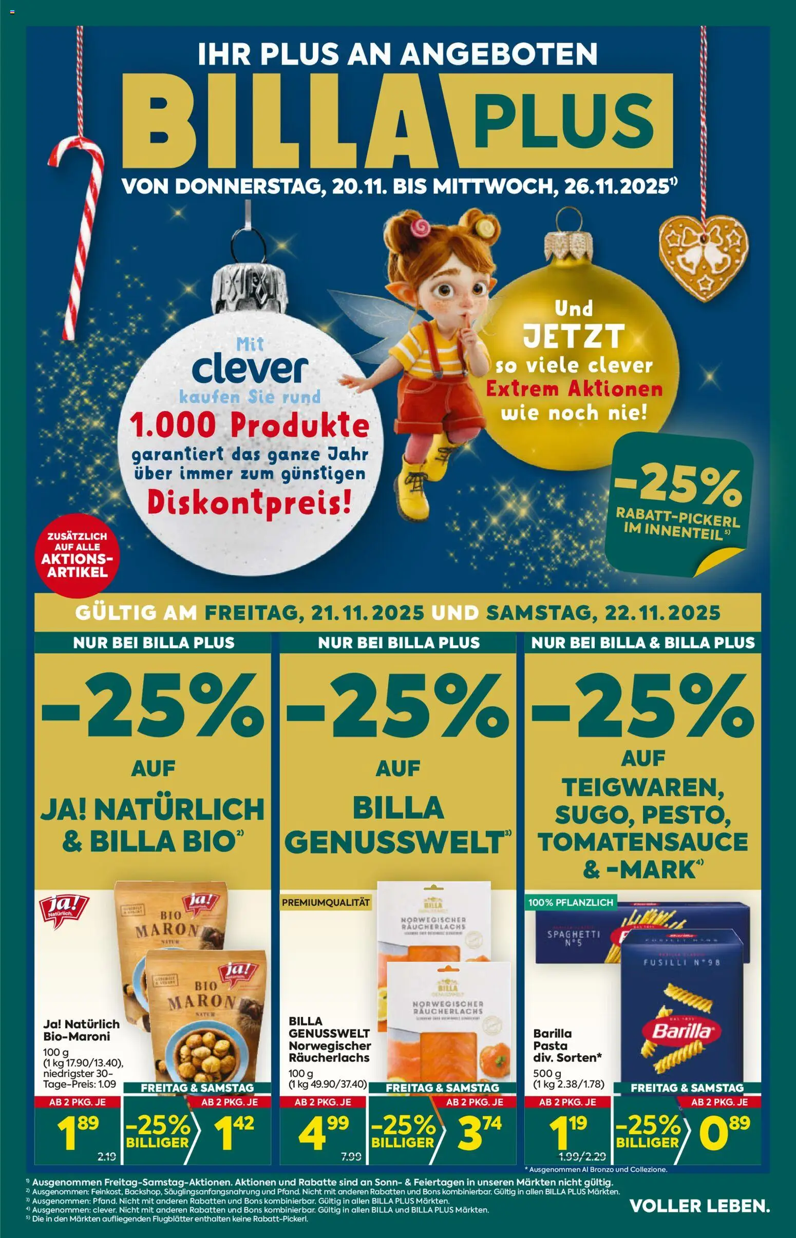 Billa Plus Flugblatt -  Burgenland gültig ab 20.11.2025 | Seite: 1 | Produkte: Pasta, Hajdina liszt