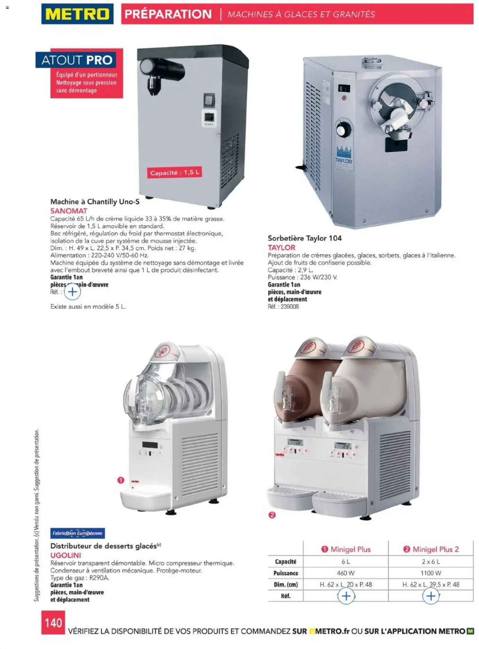 {H1} | Page: 140 | Produits: Glaces, Compresseur, Mousse, Crème liquide