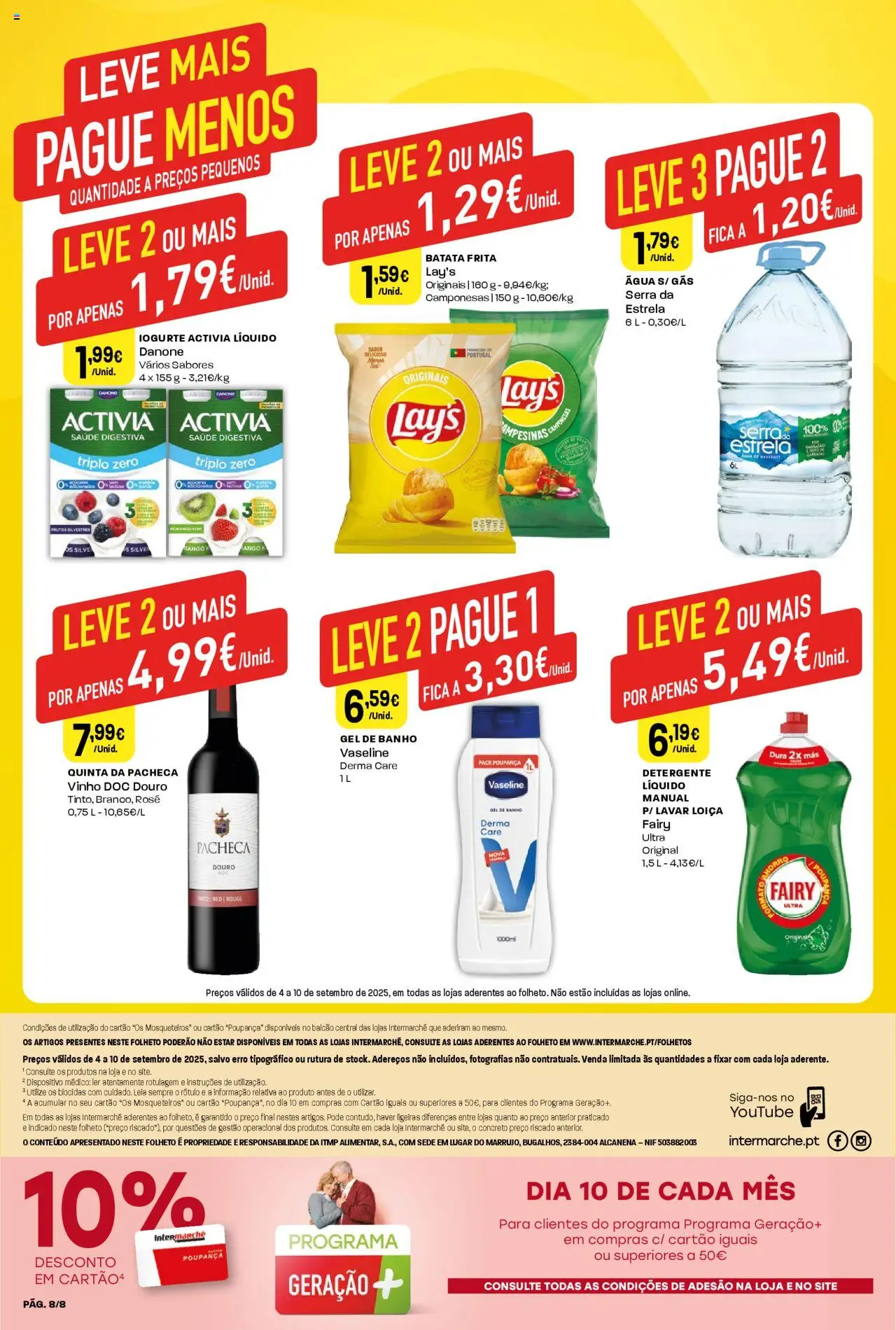 Intermarché Folheto Mini │ válido de 04.09.2025 | Página: 8 | Produtos: Agua, Batata, Batata frita, Iogurte