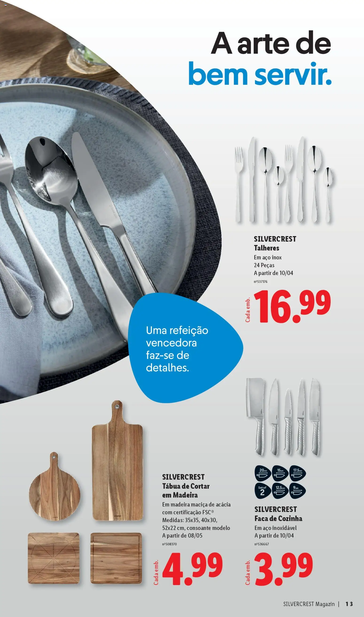 Lidl folheto │ válido de 31.03.2026 | Página: 13 | Produtos: Tábua, Faca, Talheres